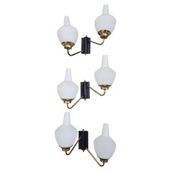 1 von 3 Mid Century Modern Sconces nach Stilnovo, Italien 1950er Jahre
