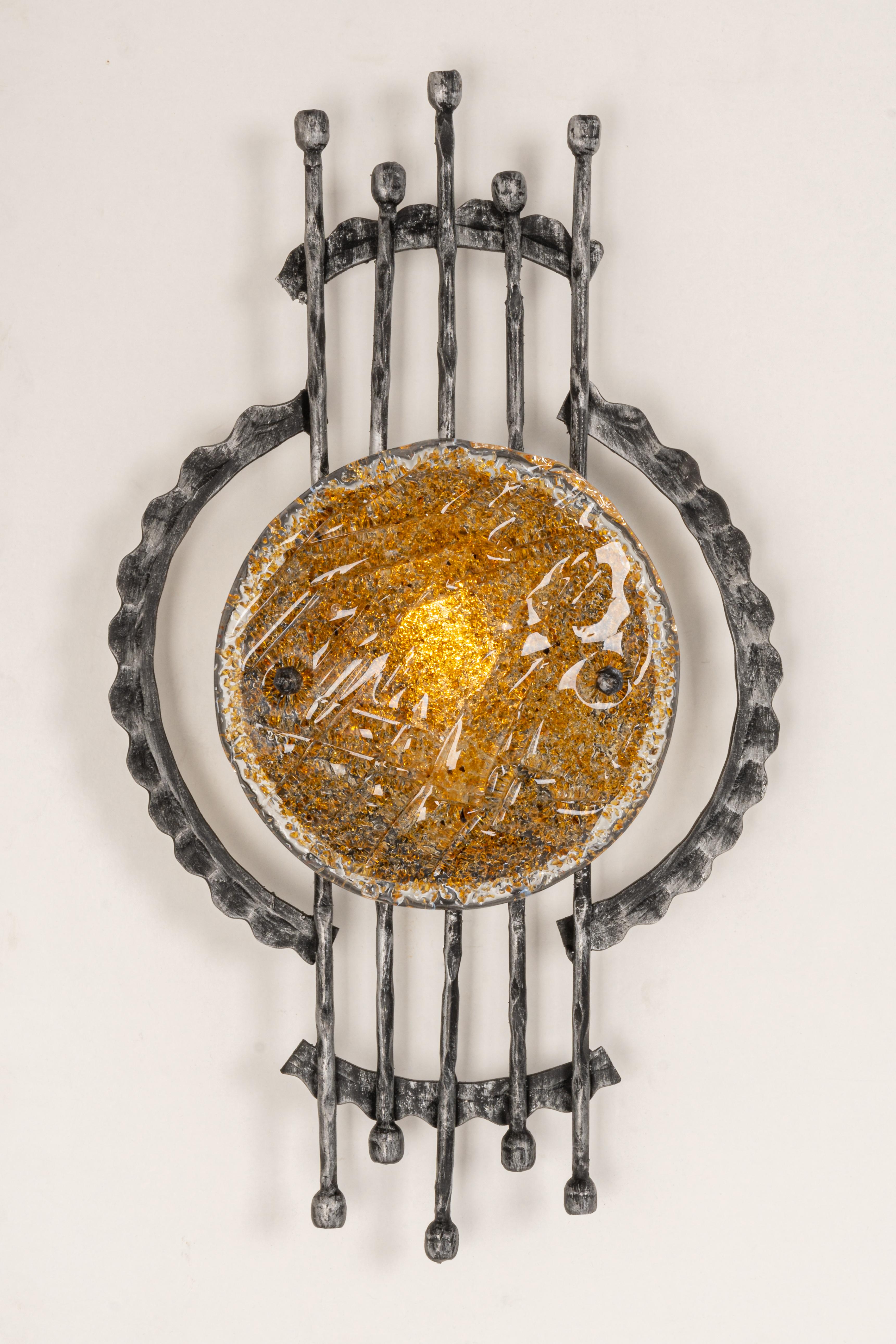 1 of 3 Mid-Century Murano Wall Sconces by Tom Ahlstrom and Hans Ehrlich For Sale 1