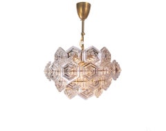 '1 of 3' Lustre à Prismes en Verre Spoutnik Dandelion du Milieu du Siècle VEB Allemagne 1960s