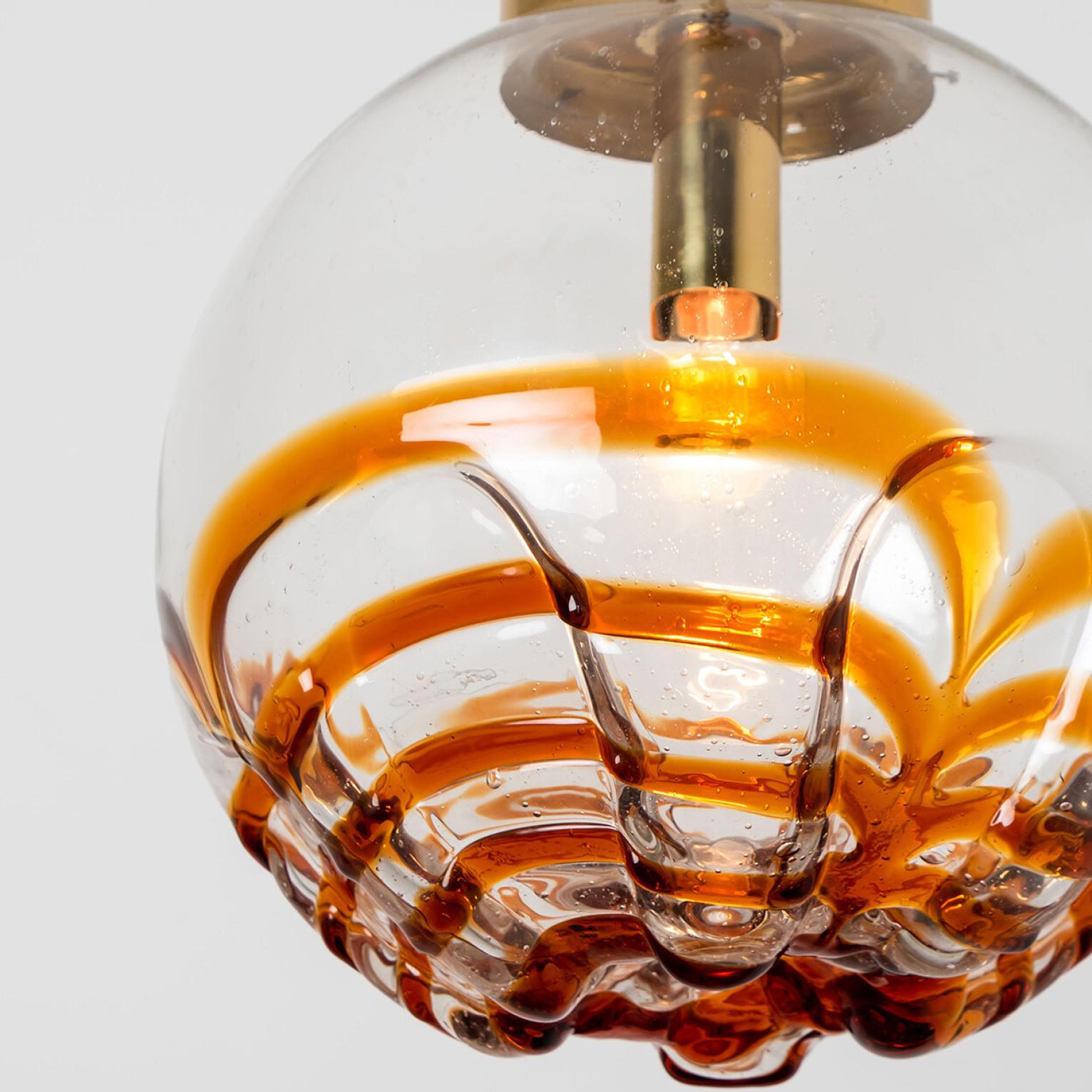 1 of 3 Mixed Colored Glass Pendant Lights, Germany, 1960s 3