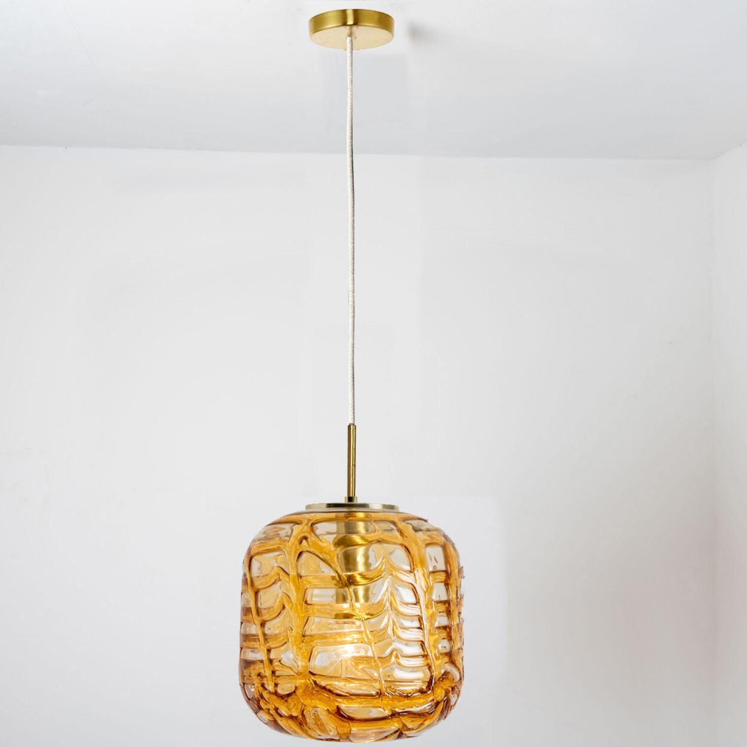 1 of 3 Mixed Colored Glass Pendant Lights, Germany, 1960s For Sale 11