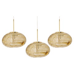 1 of 3 Murano Ball Pendant Light by Doria, Germany, 1970s