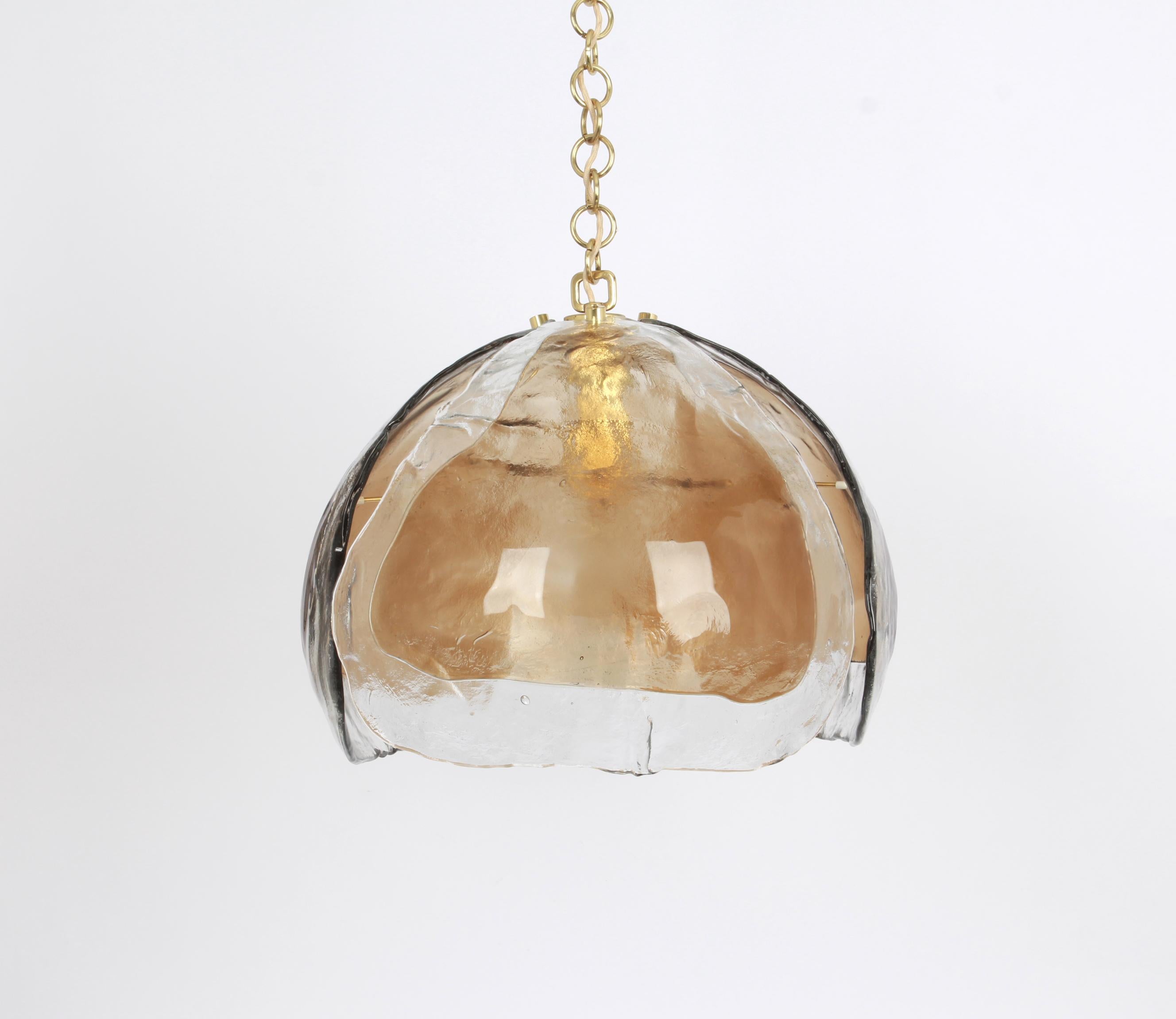 Allemand 1 des 3 lustres en verre de Murano conçus par Kaiser, Allemagne, années 1960 en vente