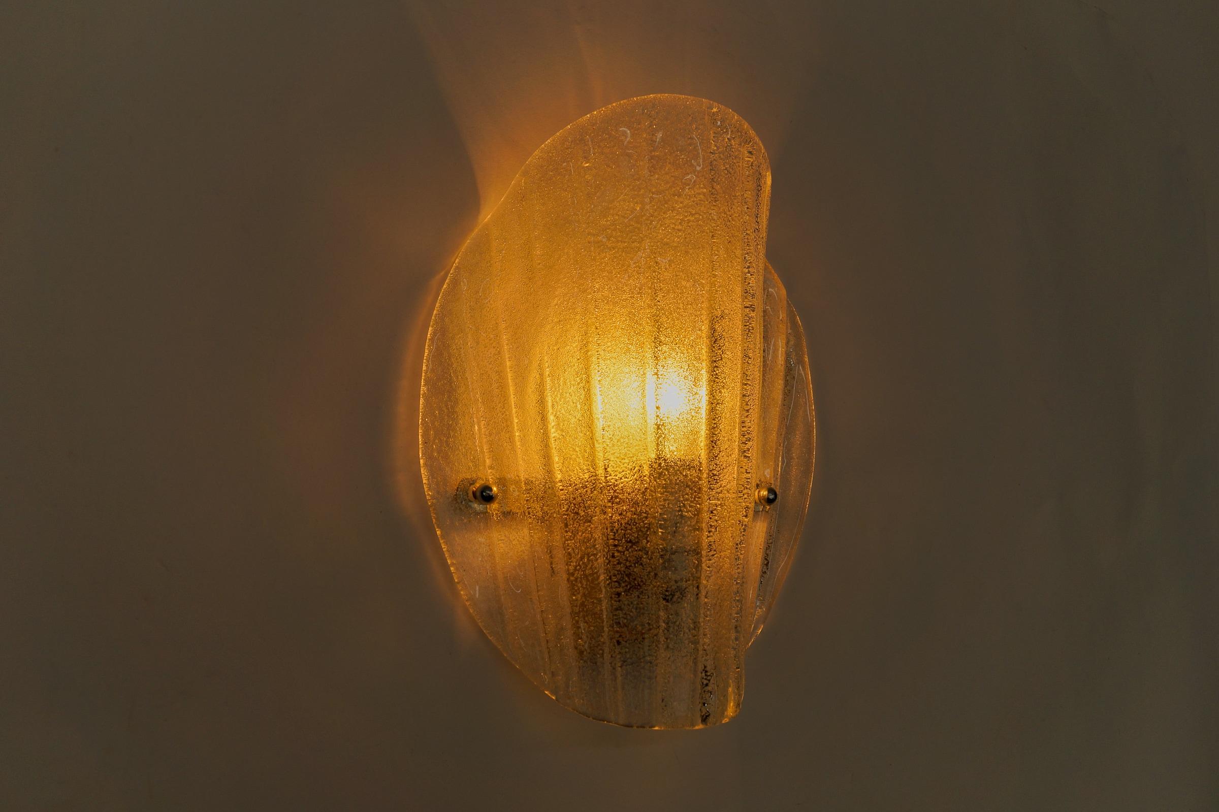 1 of 3 Murano Glass Sconce  Wall Lamp, 1960s  In Good Condition For Sale In Nürnberg, Bayern