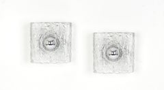 1 des 3 appliques de cabinet en verre Murano Ice par Kaiser, Allemagne, années 1970