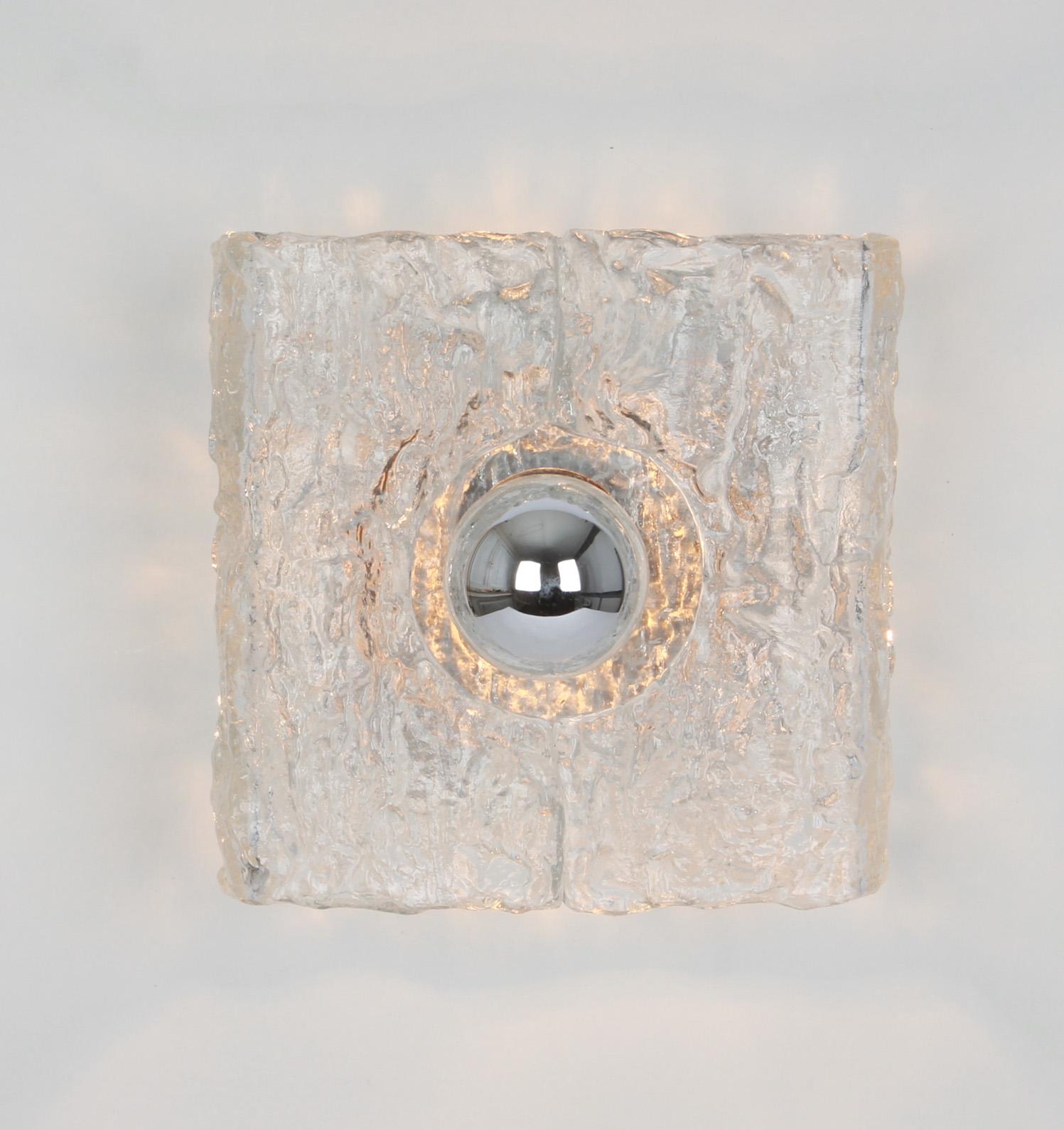 1 de 3 Apliques de tocador de cristal de Murano de Kaiser, Alemania, años 70 en Bueno estado para la venta en Aachen, NRW