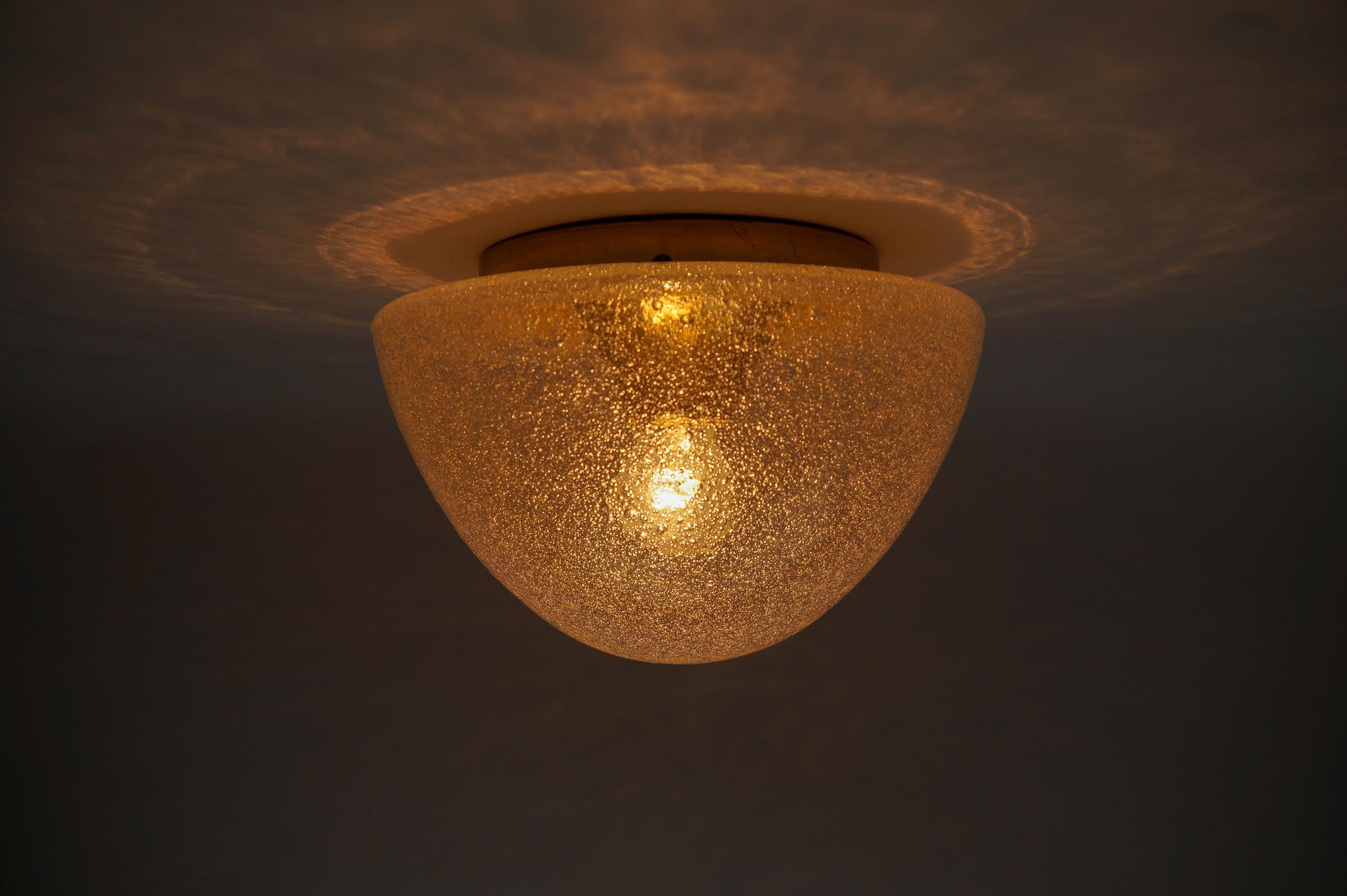 Mid-Century Modern 1 des 3 lampes en verre en forme de champignon en chrome, Allemagne, années 1960 en vente