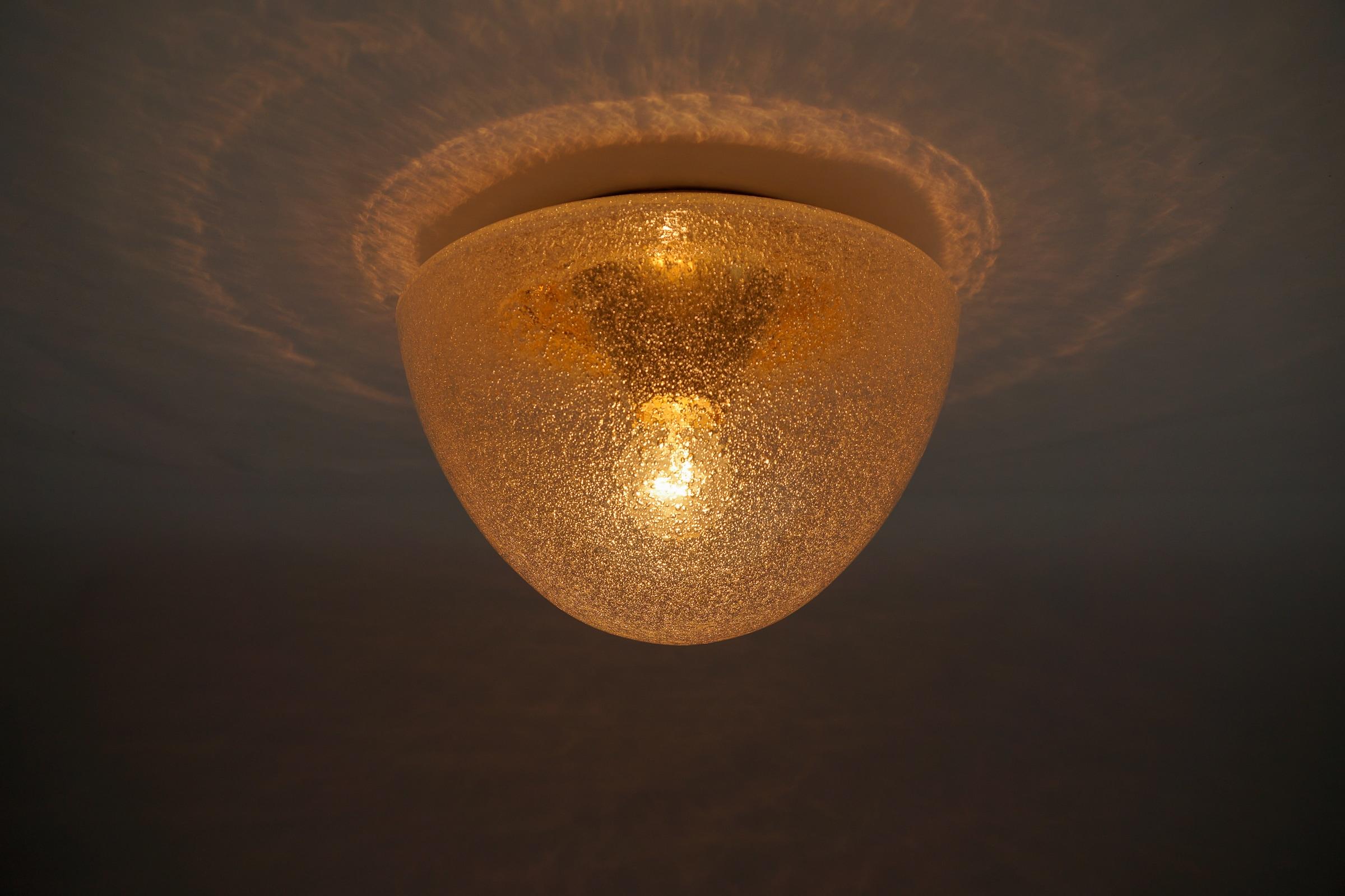 1 von 3 Pilzförmigen Glaslampen aus Chrom in Chrom, Deutschland 1960er Jahre im Zustand „Gut“ im Angebot in Nürnberg, Bayern