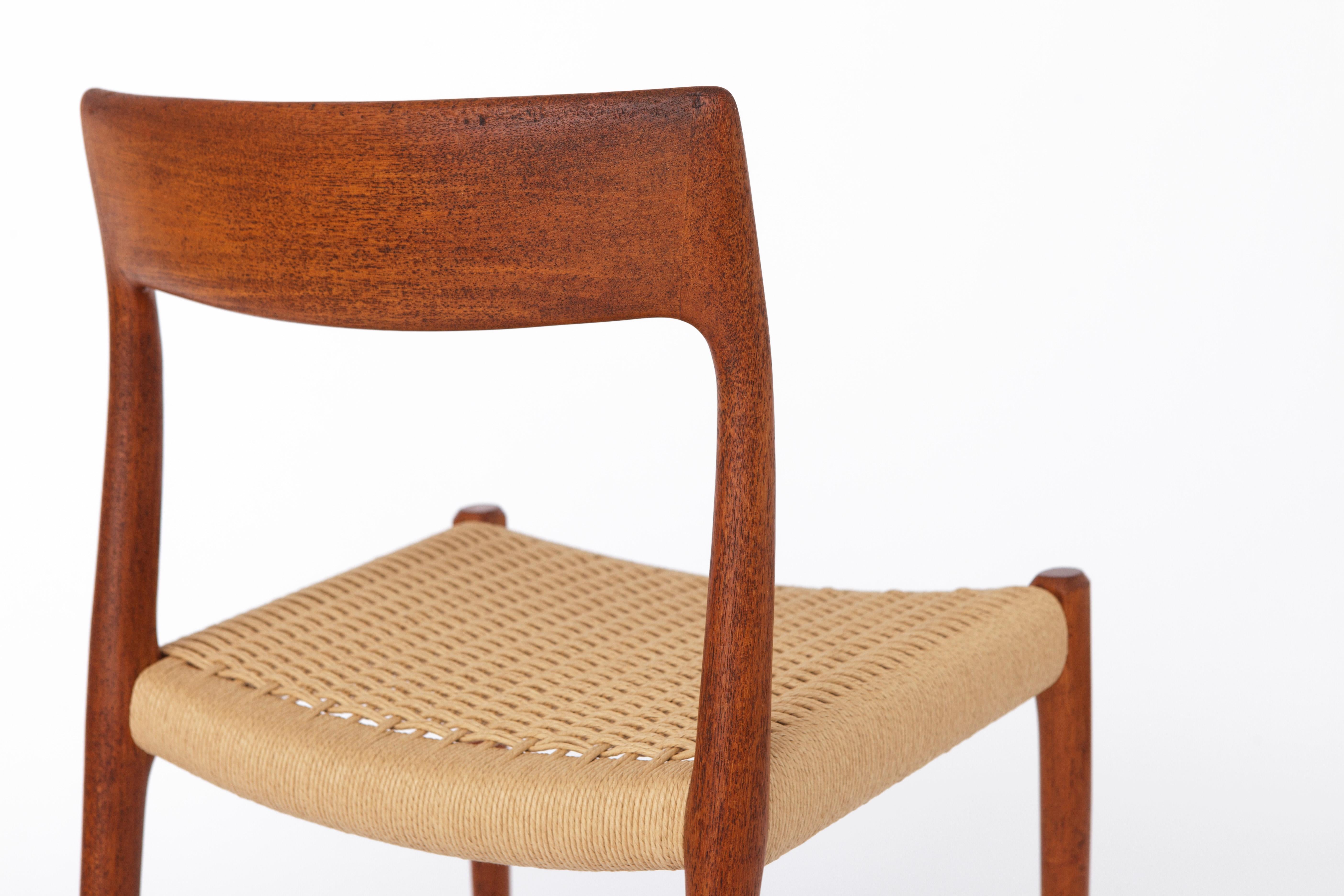 Mid-Century Modern 1 of 3 Niels Moller Chairs, model 77, Teak, 1950s Vintage