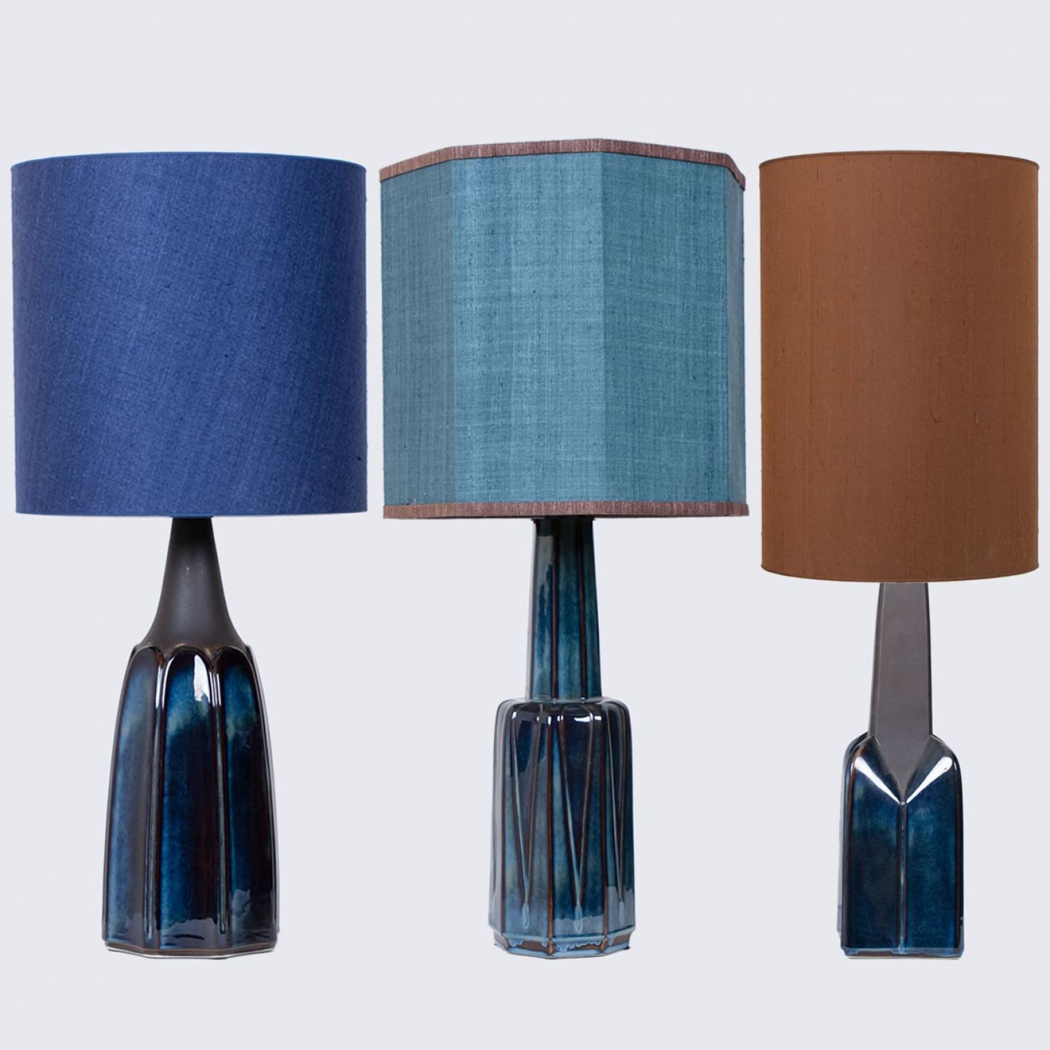 1 of 3 of Soholm Table Lamps with New Silk Custom Made Lampshades René Houben 19 For Sale 2