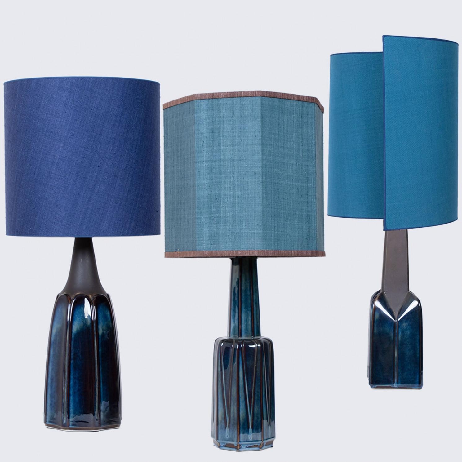 Mid-Century Modern 1 of 3 of Soholm Table Lamps with New Silk Custom Made Lampshades René Houben 19 For Sale