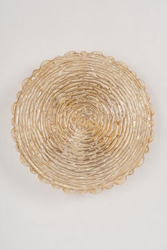 1 of 3 Pair of Amber Glass Sconces in Thumbprint Shape, Germany, 1970s