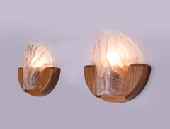 1 'of 3' Pair of Modernist Wall Sconces Murano Glass by Kaiser, Germany 1960s