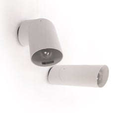 1 (of 3) Pair of Postmodern White Spotlights by Brendel & Loewig, Berlin, 1980s