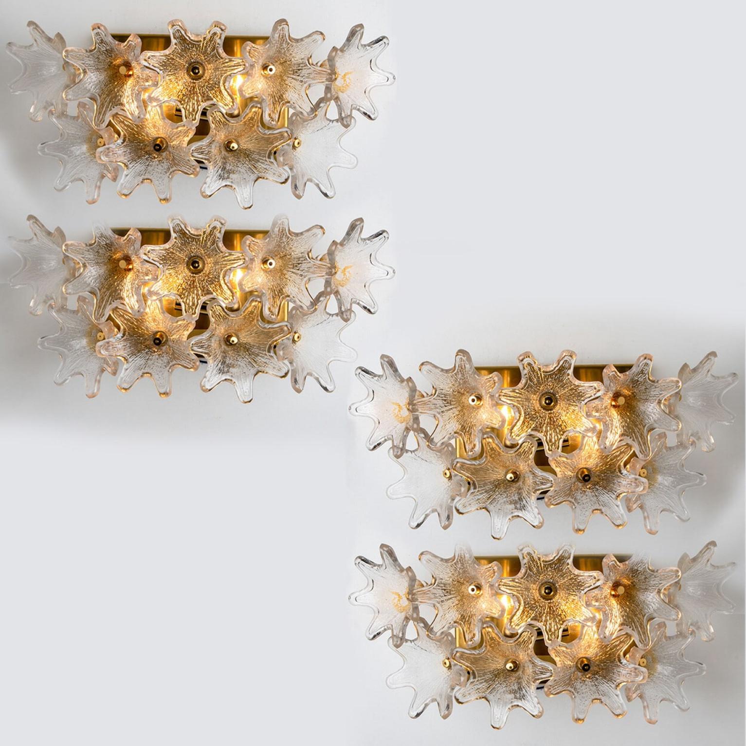 1 de 3 paires de grandes appliques en laiton et verre de Murano doré par Paolo Venini pour VeArt en vente 9