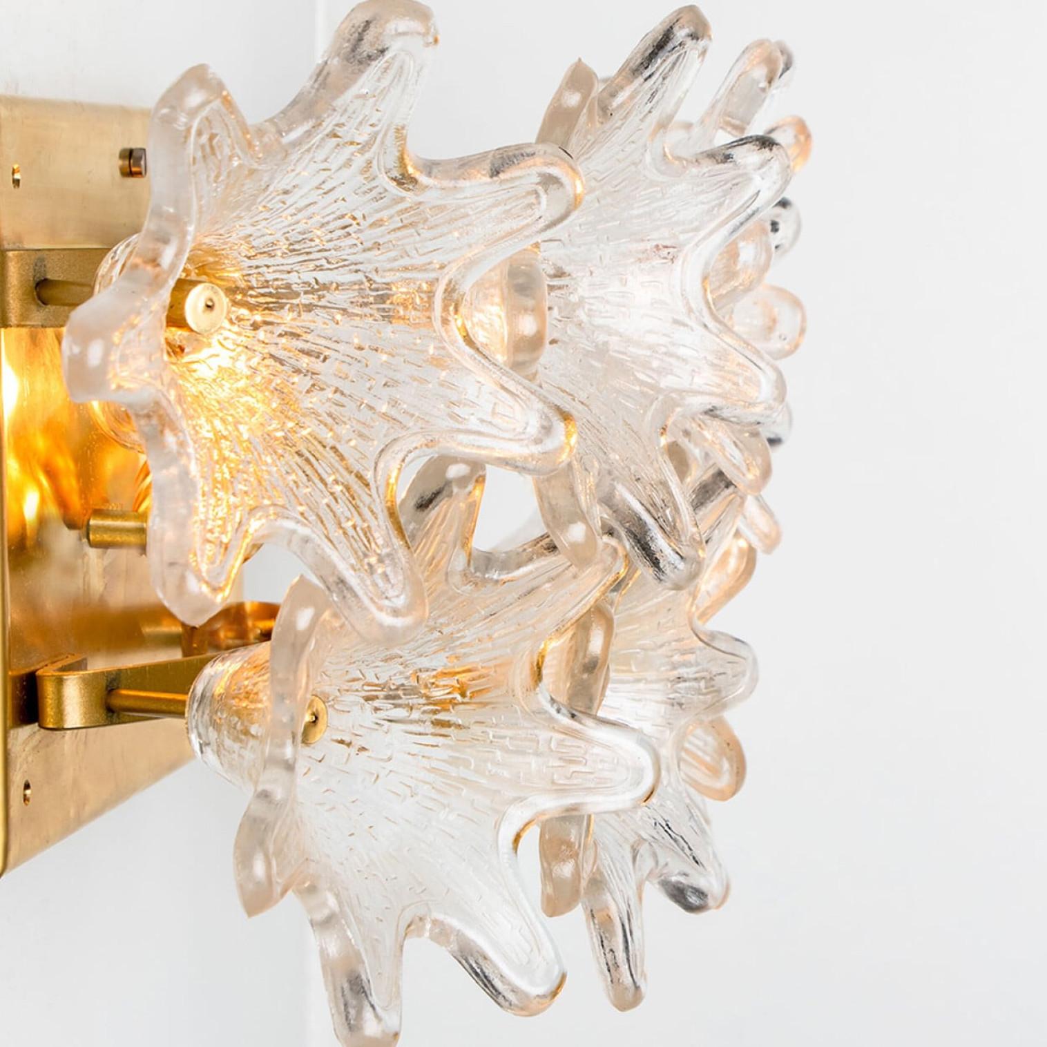 1 de 3 paires de grandes appliques en laiton et verre de Murano doré par Paolo Venini pour VeArt en vente 1