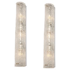 1 of 3 Pairs Large Murano Glass Sconces Modernist Wall Fixtures, Germany, 1960s