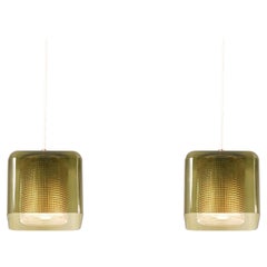 1 des 3 paires de lampes à suspension Carl Fagerlund pour Orrefors, Suède, années 1960
