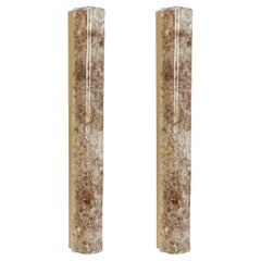 1 of 3 Pairs of Dark Toned Murano Glass Wall Sconces by Kaiser, Germany, 1970s