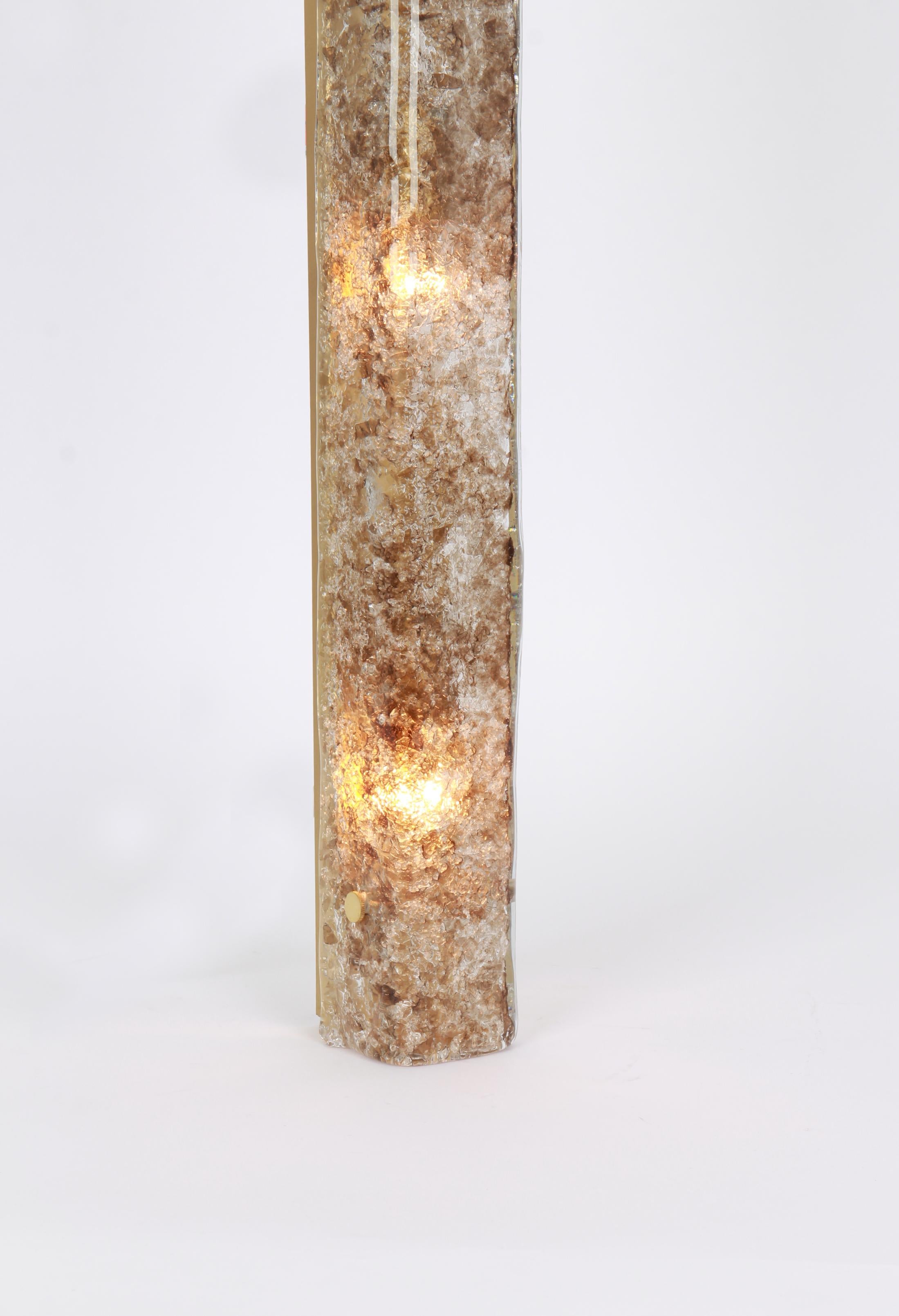 1 of 3 Pairs of Dark Toned Murano Glass Wall Sconces by Kaiser, Germany, 1970s For Sale 3