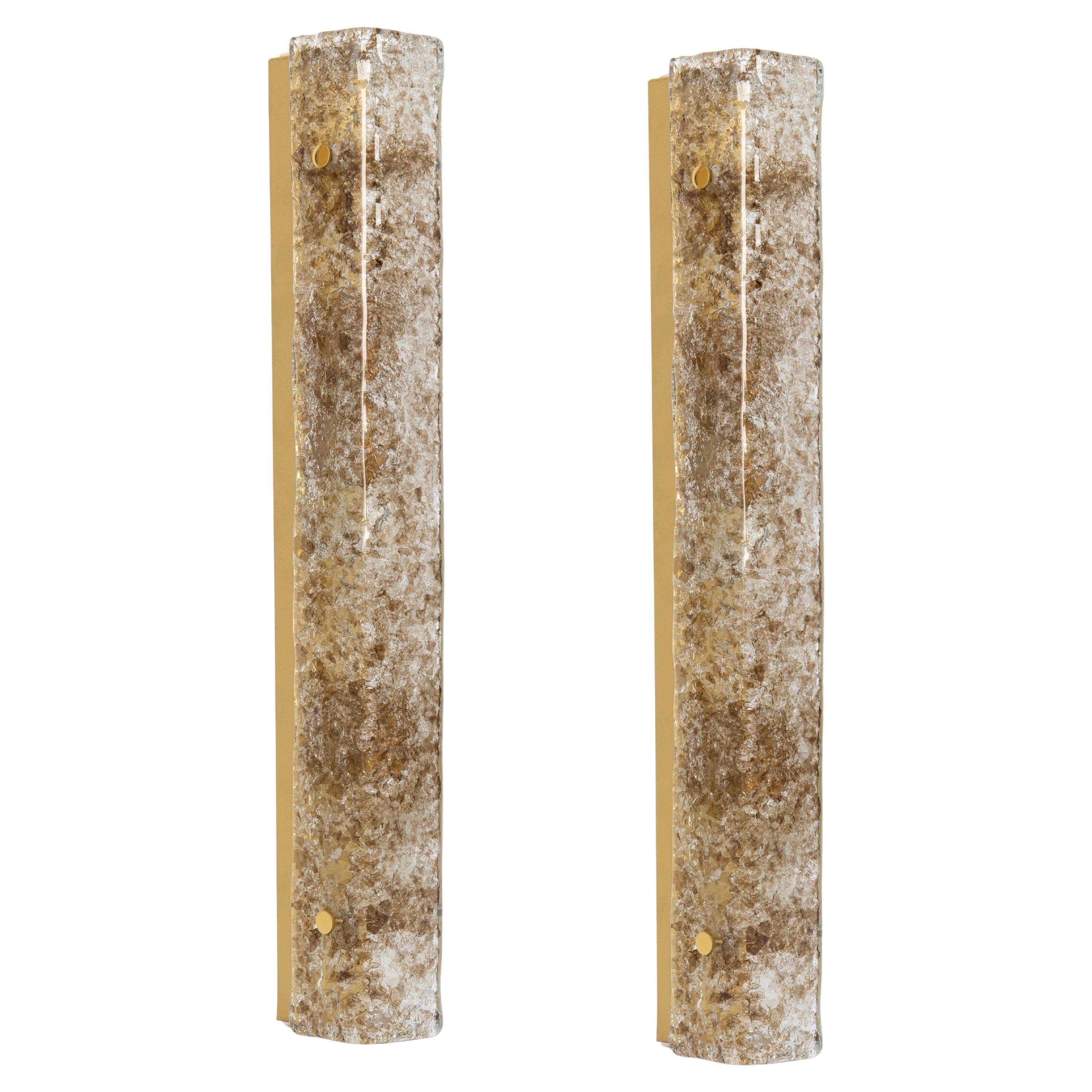 1 de 2 pares de apliques de cristal de Murano en tonos oscuros de Kaiser, Alemania, años 70
