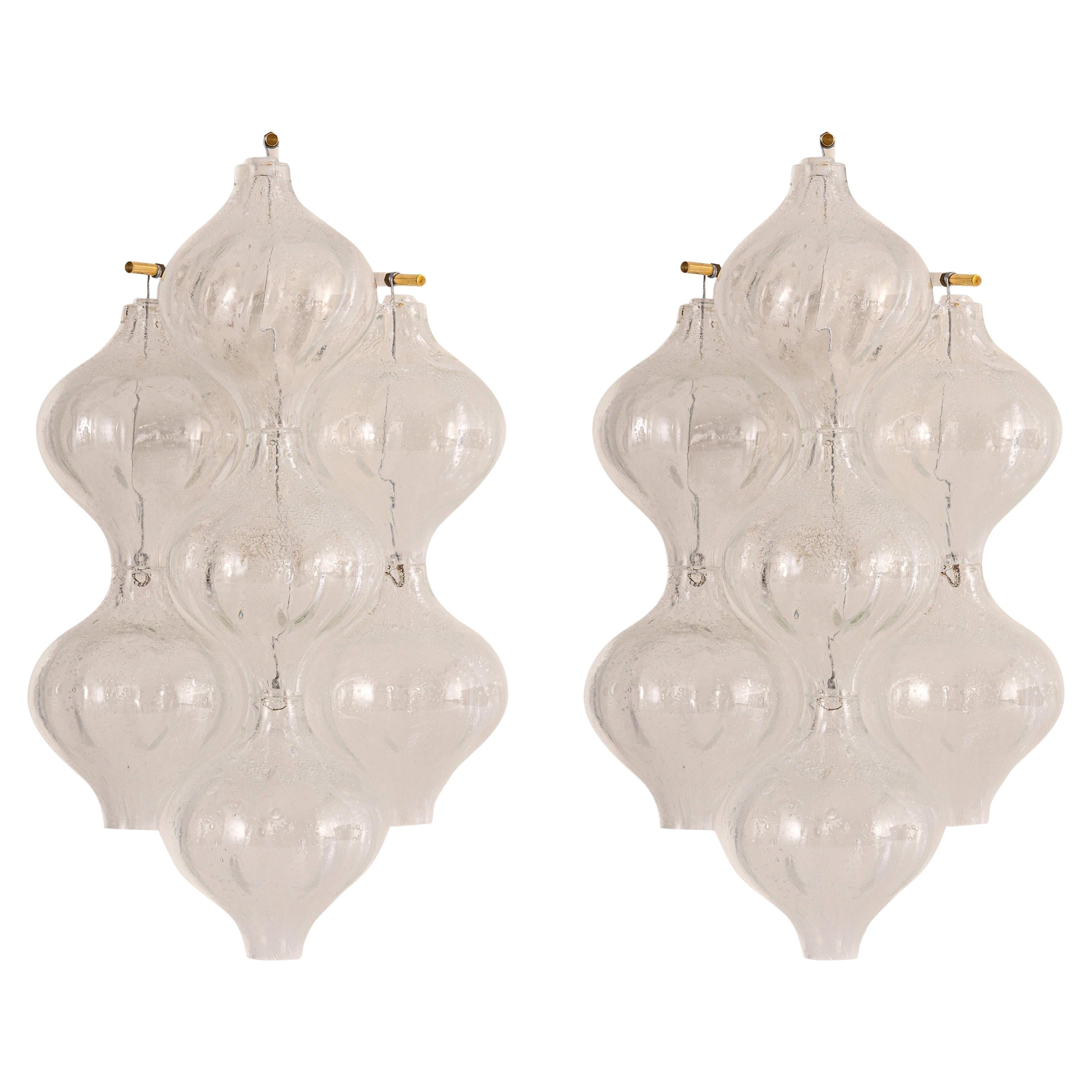 1 of 3 Pairs of Kalmar 'Tulipan' Sconces Wall Lights, Austria, 1970s For Sale