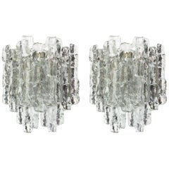 1 of 3 Pairs of Large Kalmar Sconces Murano Wall Lights, Austria, 1960s