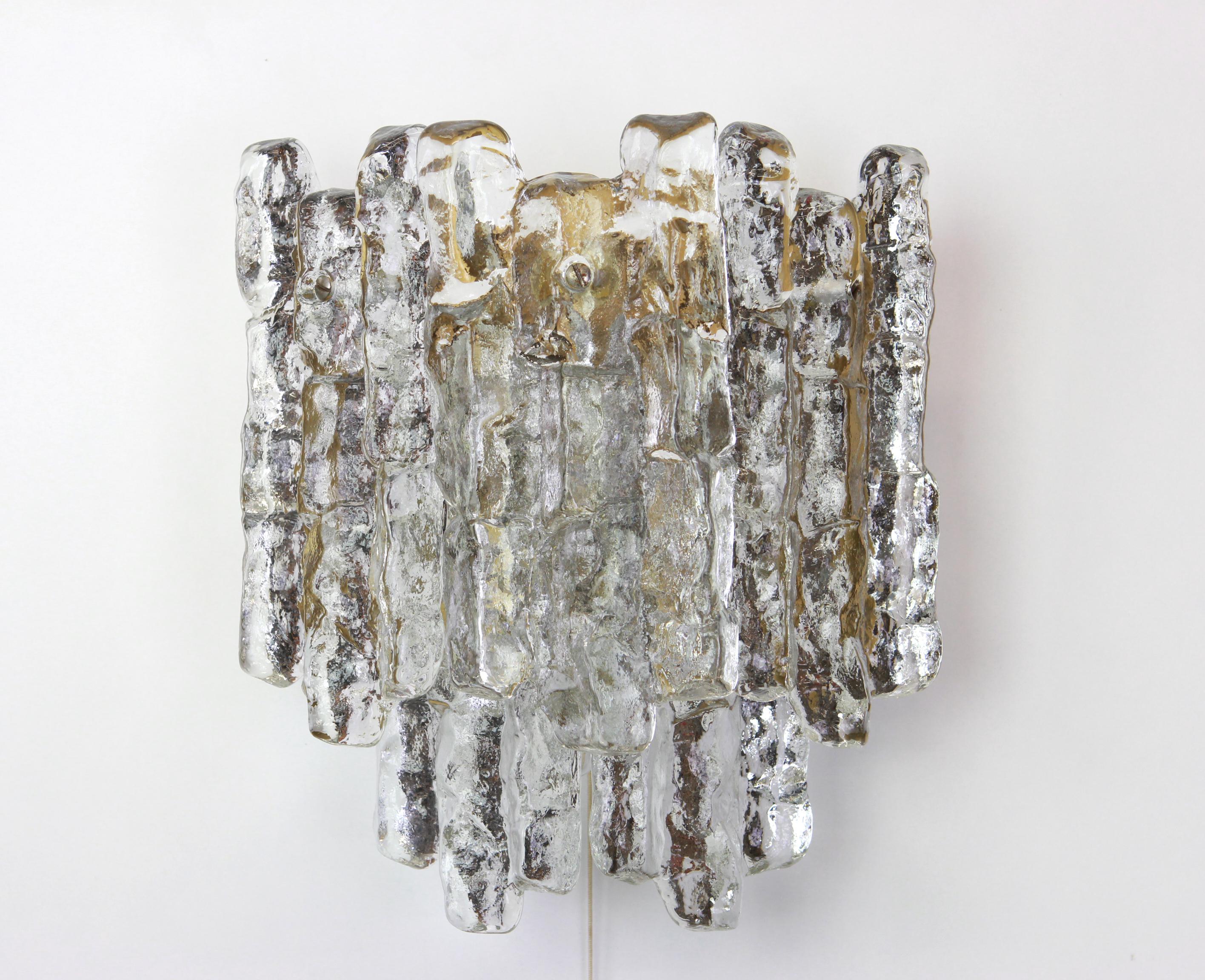 Mid-Century Modern 1 of 3 Pairs of Large Kalmar Sconces Wall Lights, Austria, 1960s For Sale
