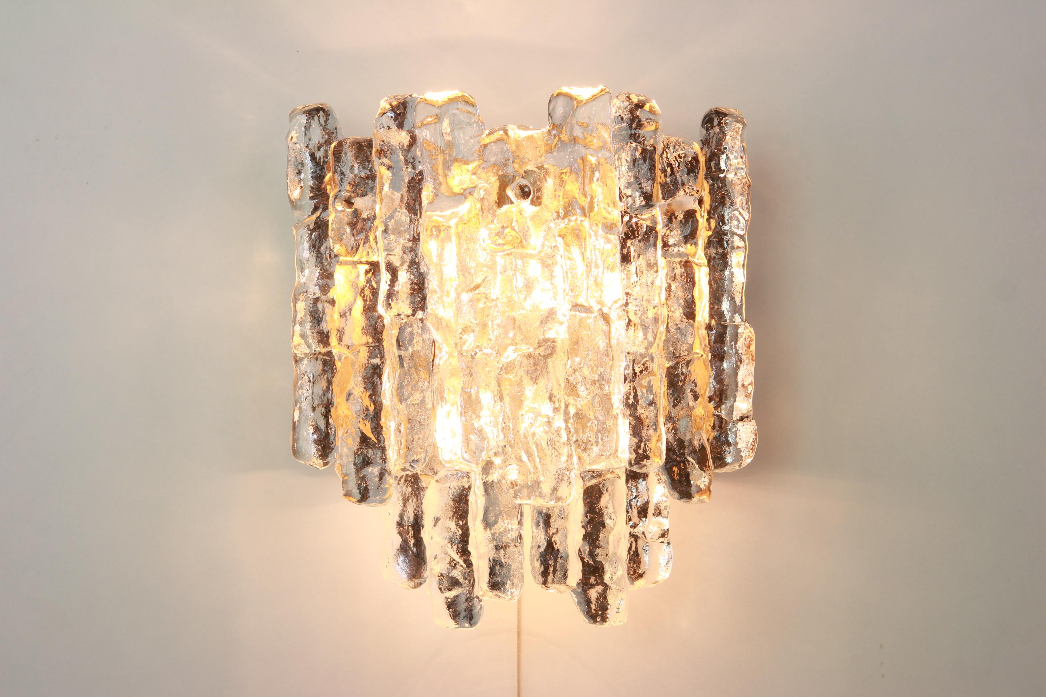 1 of 3 Pairs of Large Kalmar Sconces Wall Lights, Austria, 1960s For Sale 1