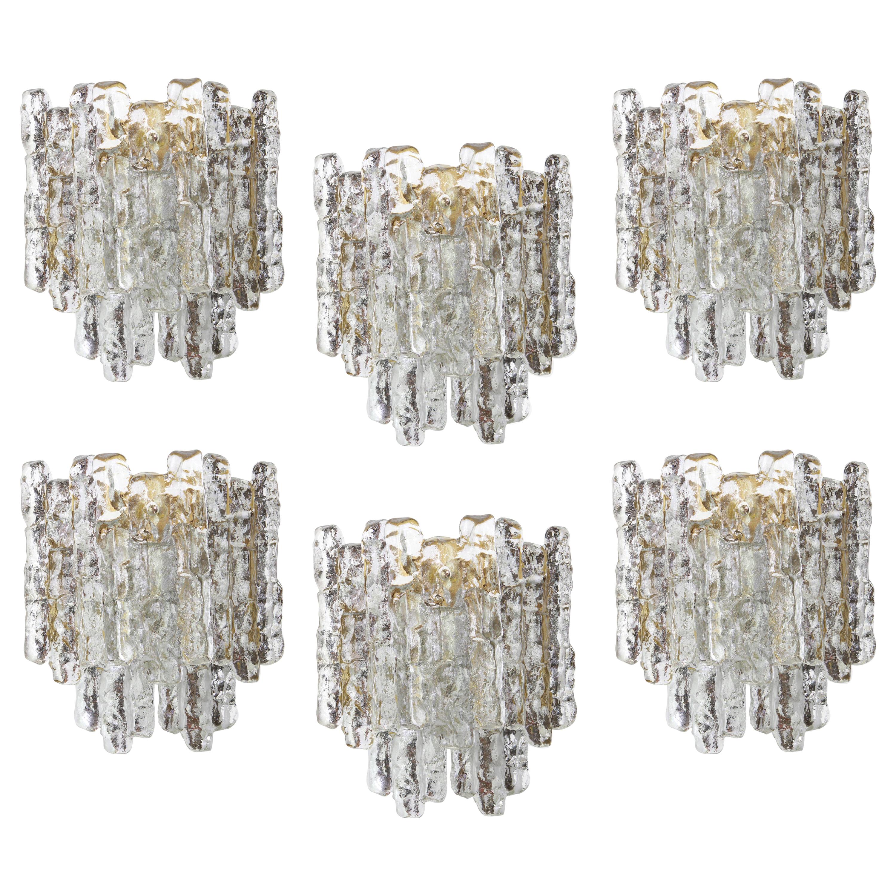 1 of 3 Pairs of Large Kalmar Sconces Wall Lights, Austria, 1960s For Sale