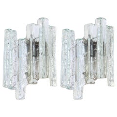 1 of 3 Pairs of Large Kalmar Style Sconces Murano Wall Lights, Austria, 1960s