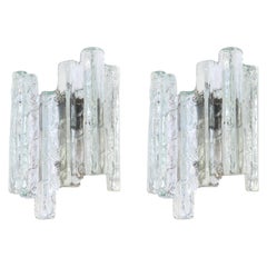 1 of 3 Pairs of Large Kalmar Style Sconces Murano Wall Lights, Austria, 1960s