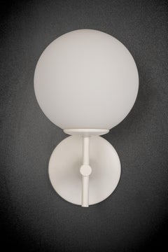 1 of 3 Pairs of Sconces Opal Glass Wall Lights, Temde, Switzerland, 1960s