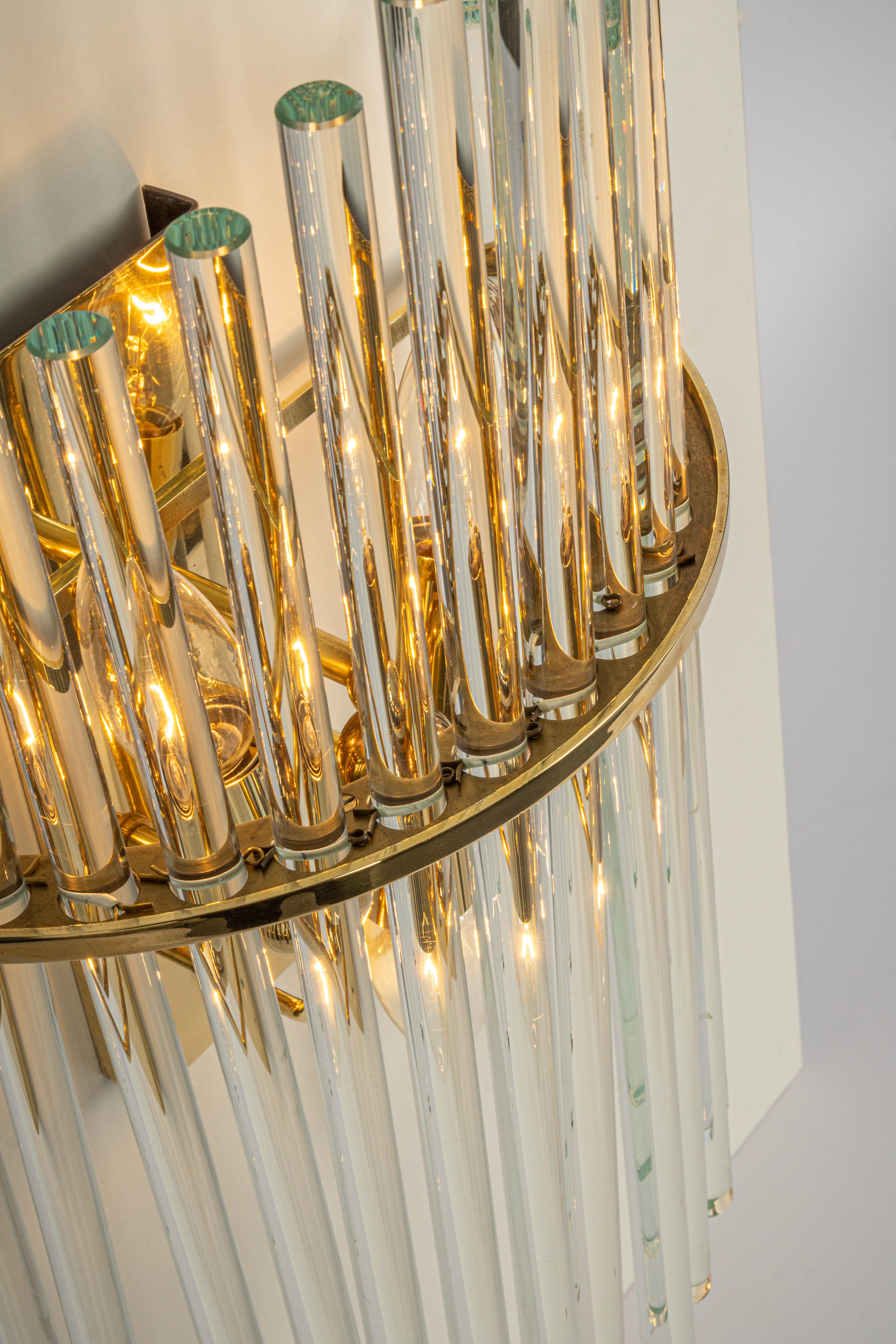 1 of 3 Pairs of Wonderful Crystal Rod Sconces by Christoph Palme, Germany, 1970s In Good Condition For Sale In Aachen, NRW