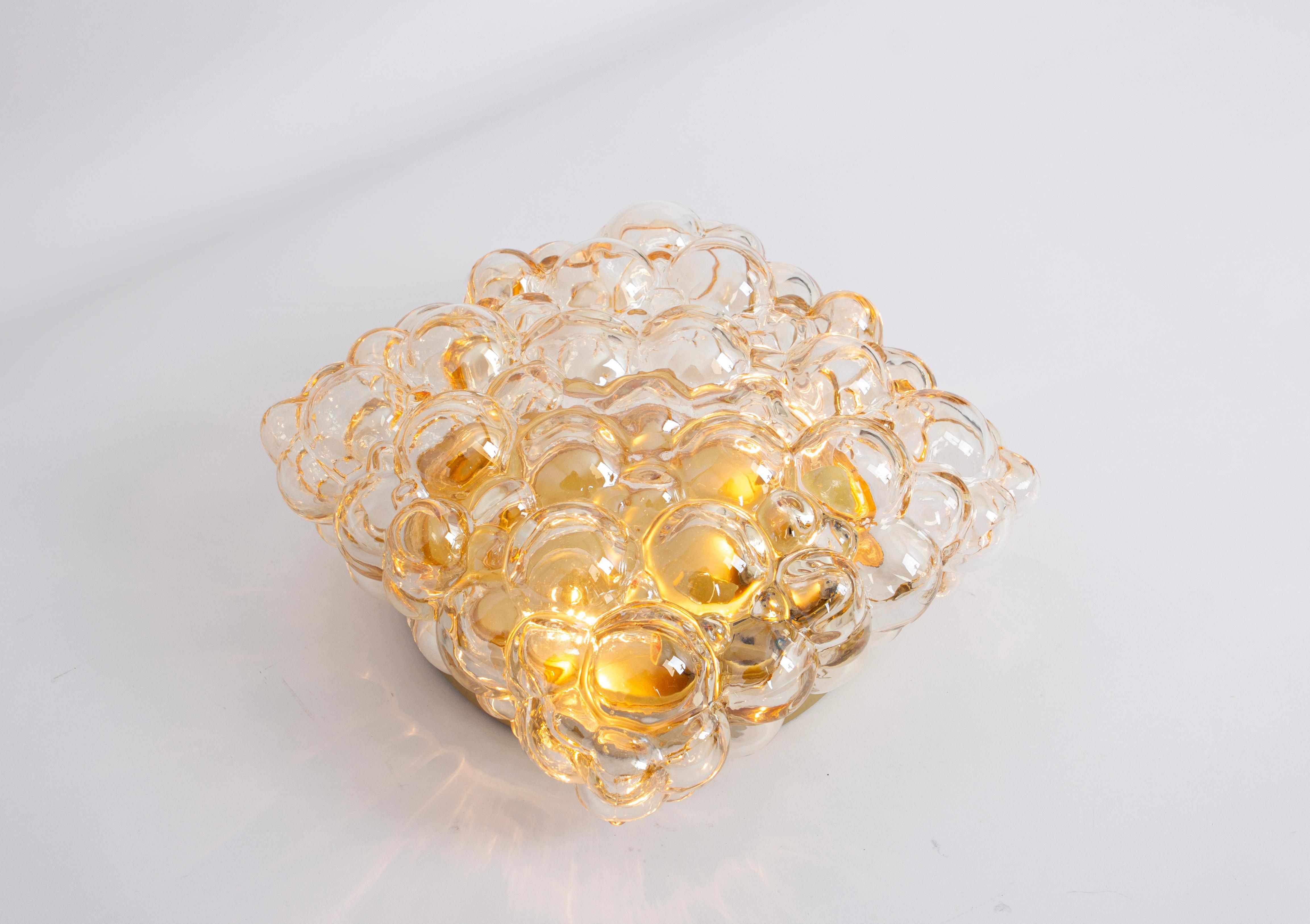 1 of 3 Petite Amber Bubble Glass Sconce by Helena Tynell, Limburg, Germany For Sale 2
