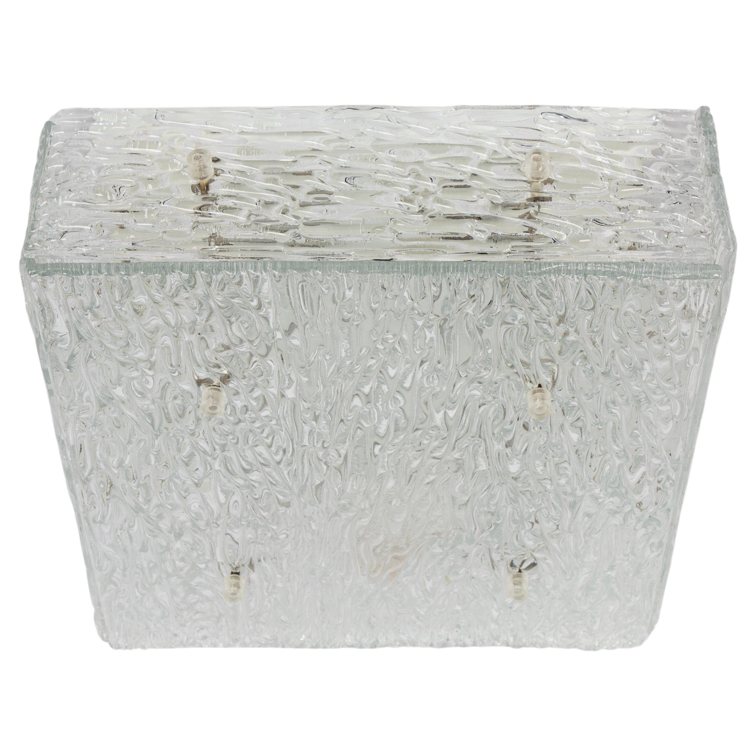 1 of 3 Petite Murano Glass Flushmount by Kalmar, Austria, 1960s
