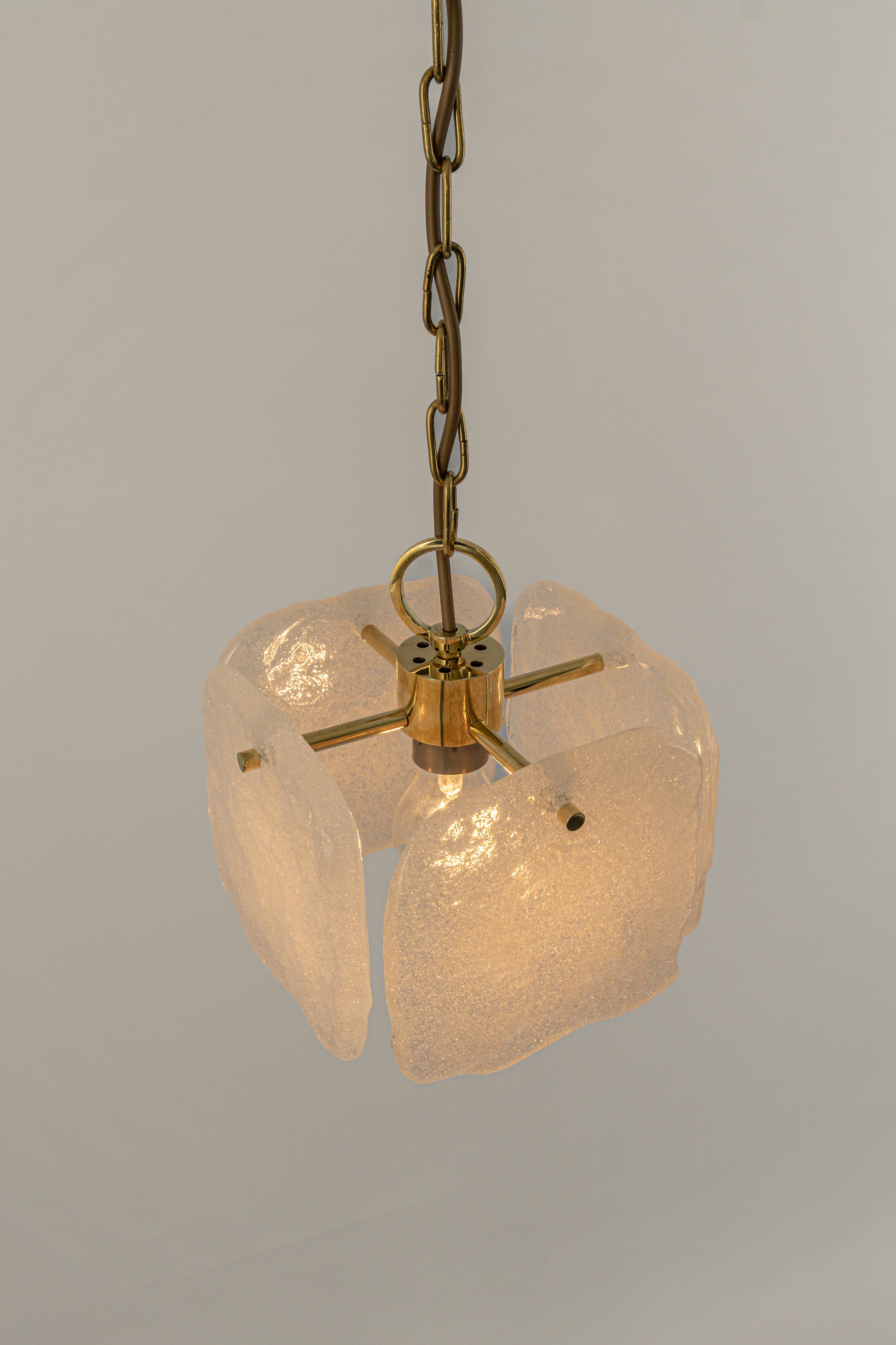 1 of 3 Petite Murano Glass Pendant Light by Kalmar, Germany, 1960s For Sale 6
