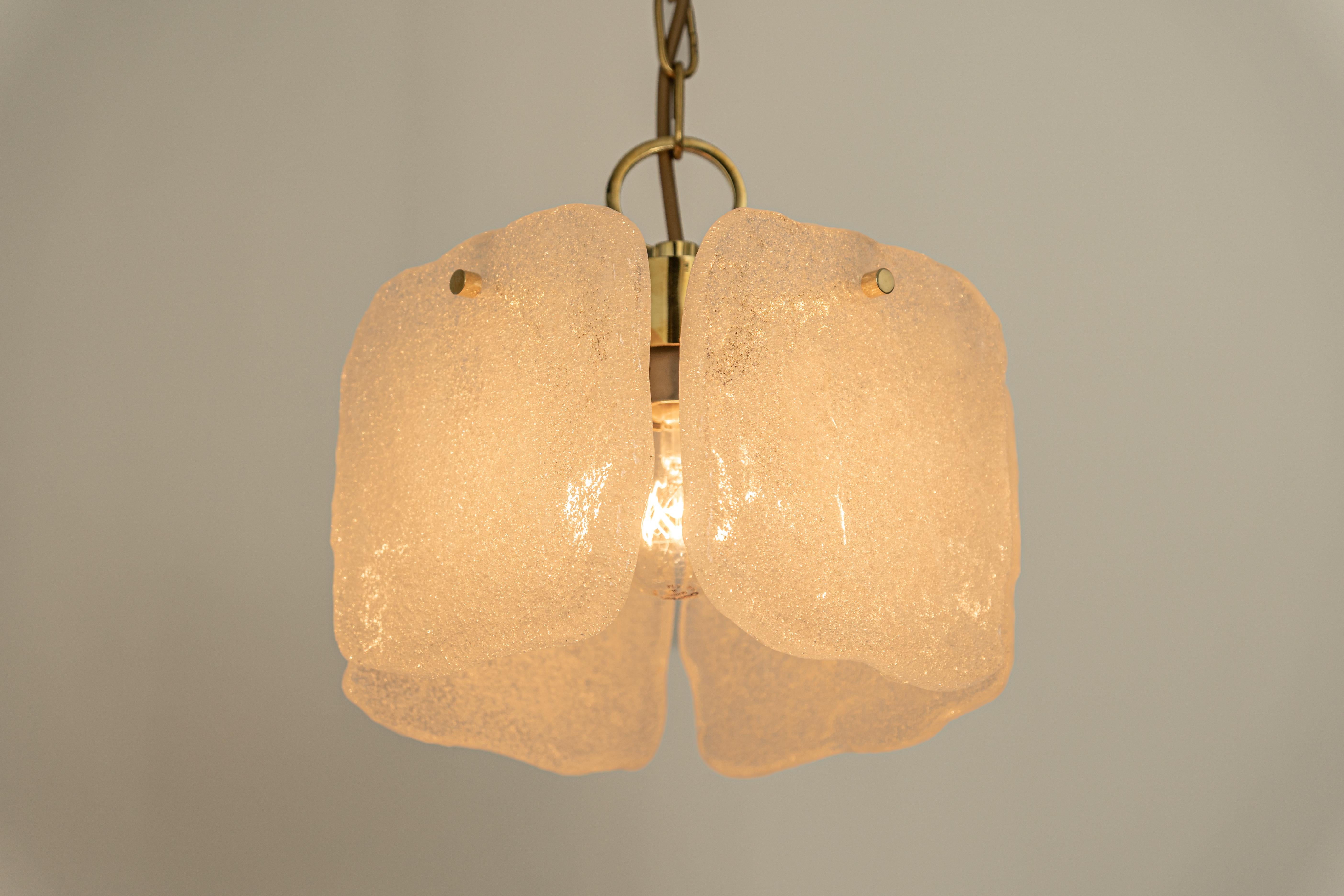 1 of 3 Petite Murano Glass Pendant Light by Kalmar, Germany, 1960s For Sale 7