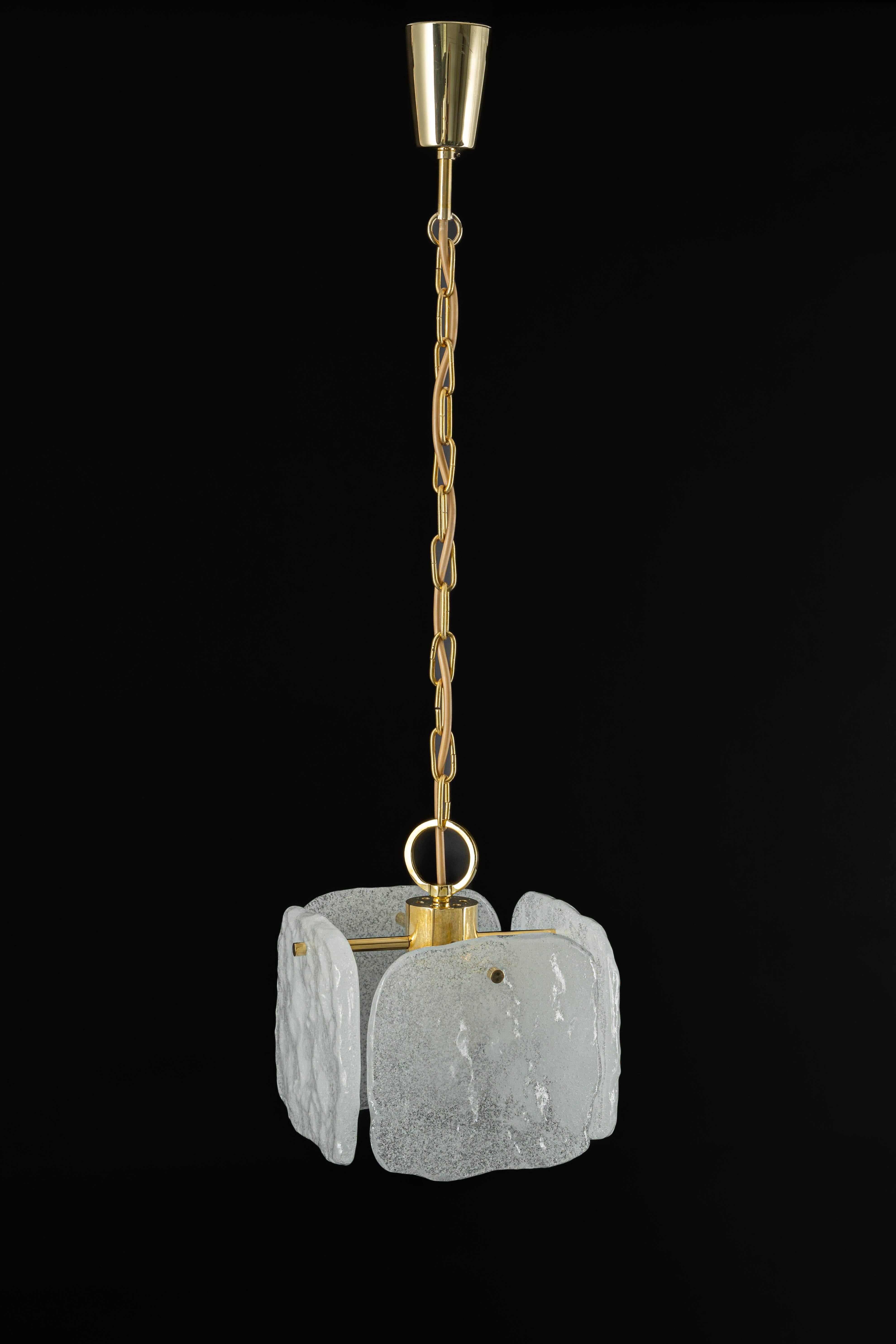 1 of 3 Petite Murano Glass Pendant Light by Kalmar, Germany, 1960s For Sale 8