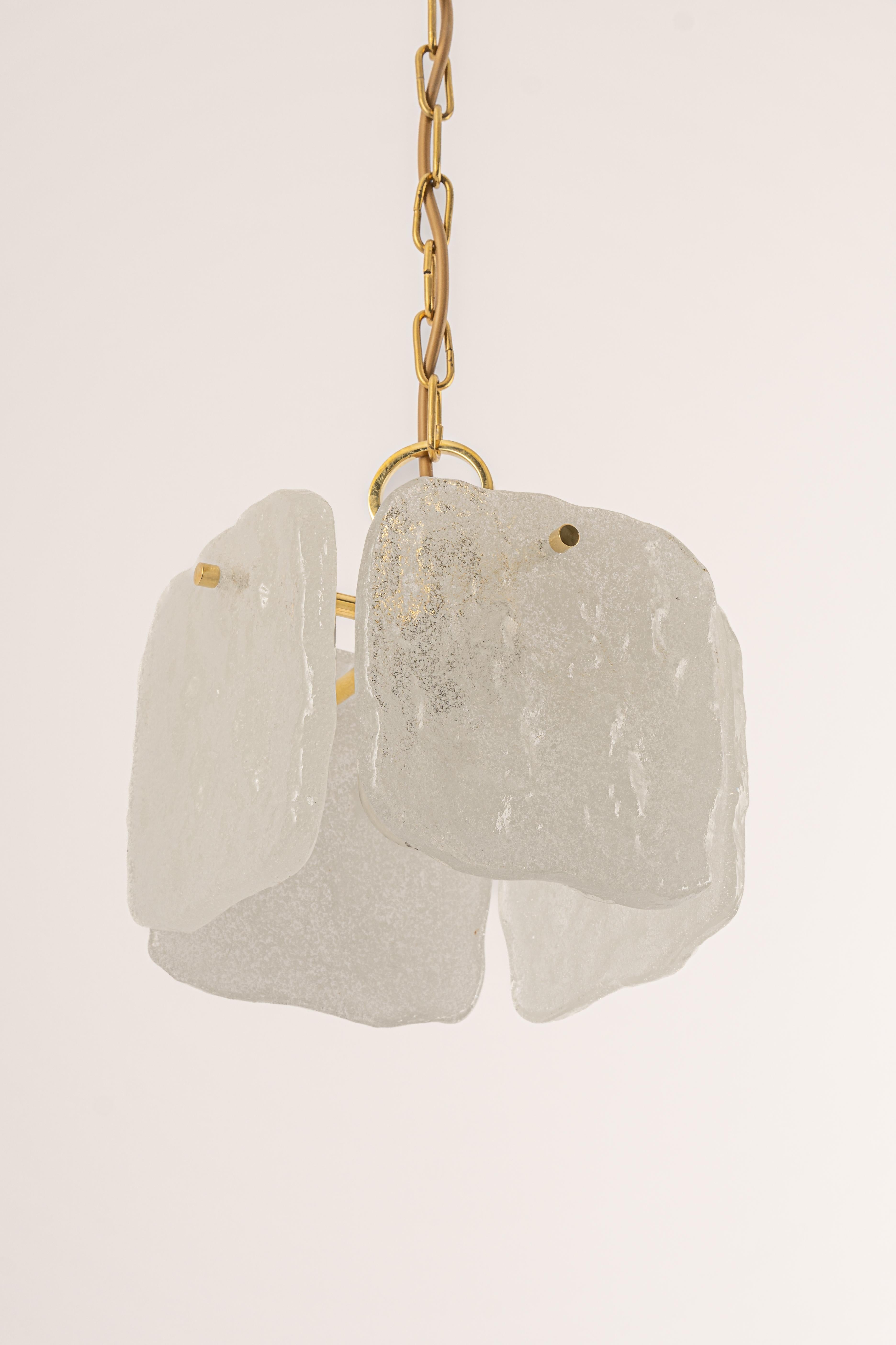 Mid-Century Modern 1 of 3 Petite Murano Glass Pendant Light by Kalmar, Germany, 1960s For Sale