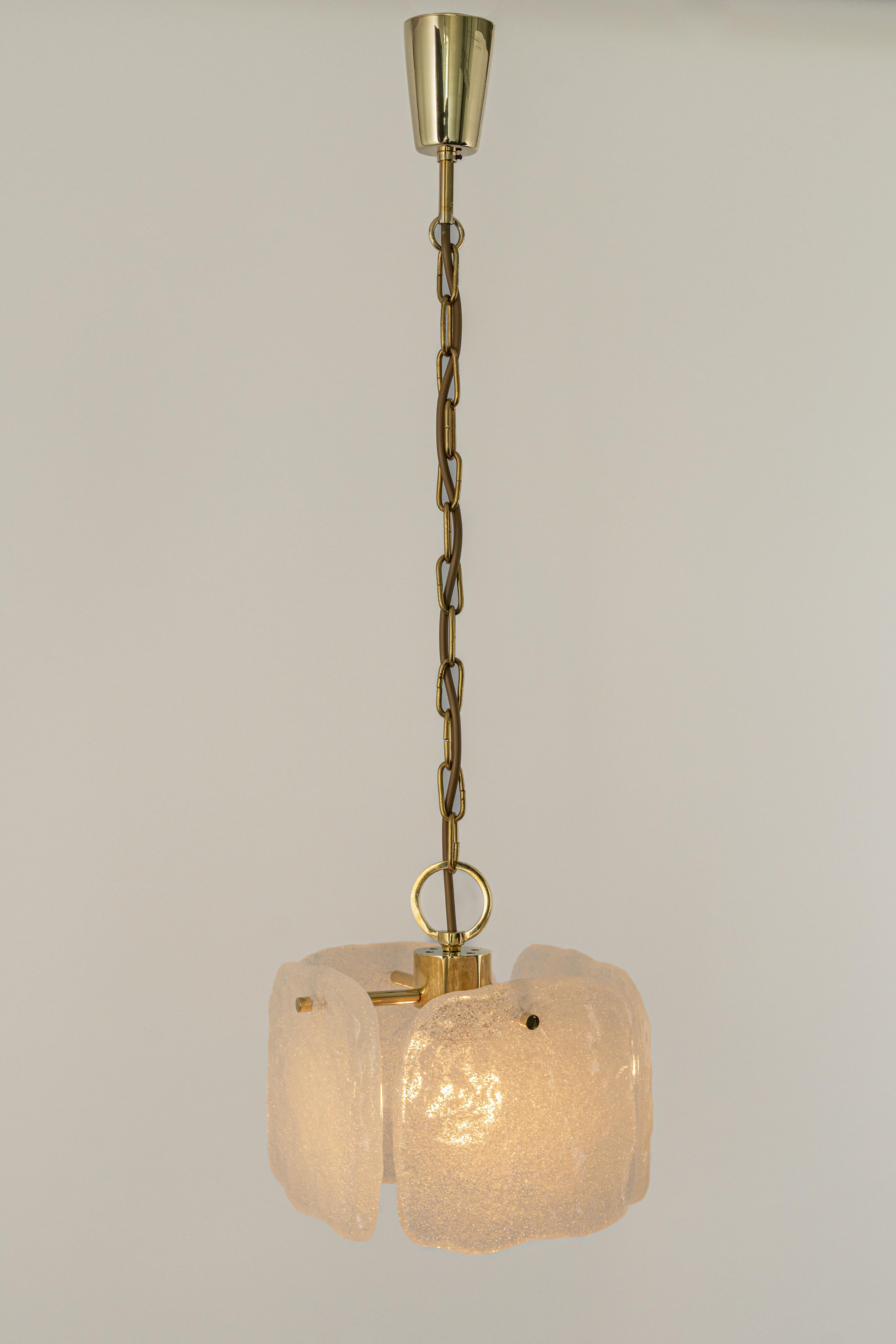 1 of 3 Petite Murano Glass Pendant Light by Kalmar, Germany, 1960s For Sale 3