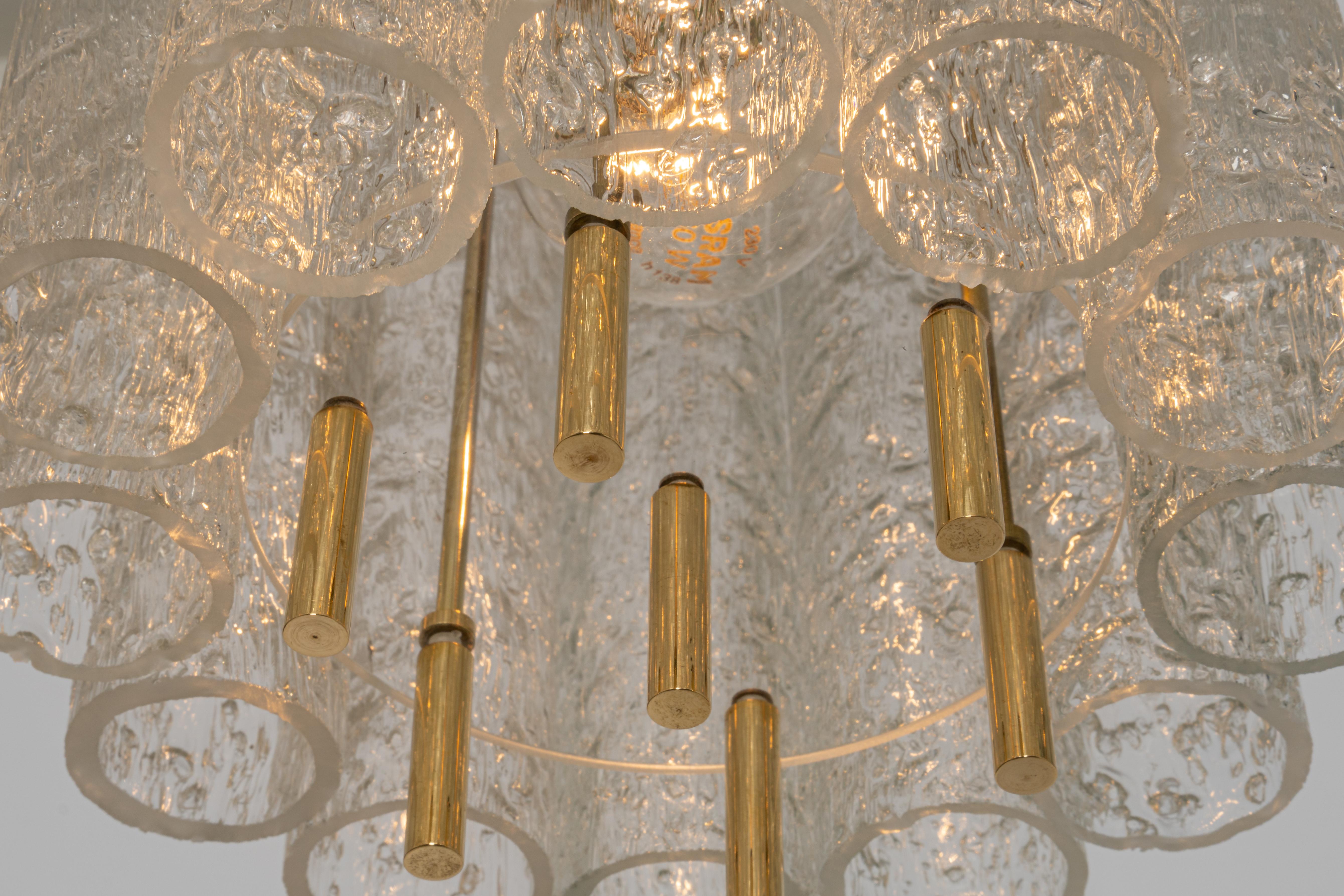 1 von 3 Petite Murano Glass Tubes Pendelleuchte von Doria, Deutschland, 1960er Jahre im Angebot 2
