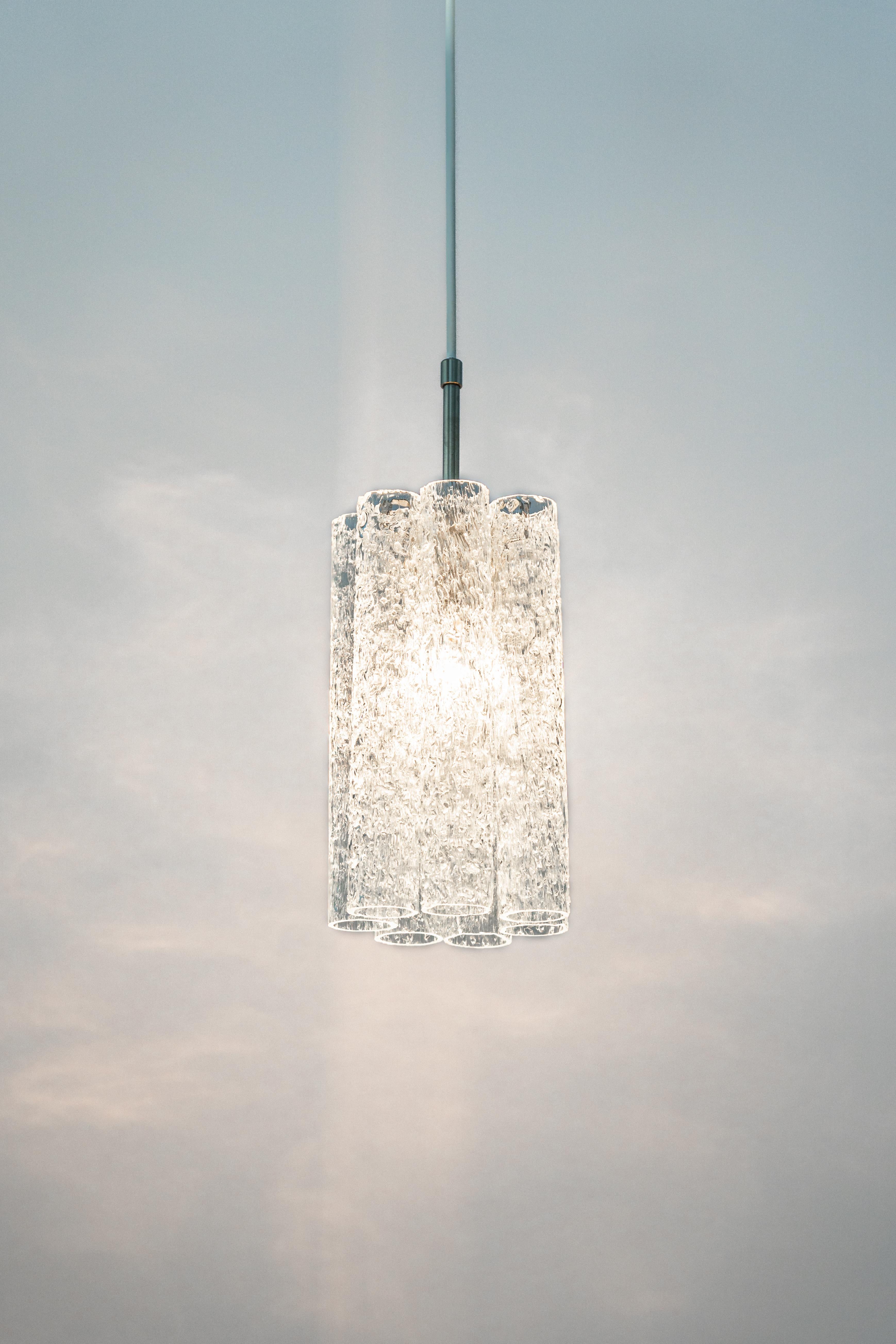 1 of 3 Petite Murano Pendant Lights by Doria, 1970s In Good Condition In Aachen, NRW