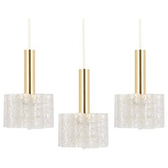1 di 3 Petite Tubes Pendant Lights di Murano di Doria, anni '70