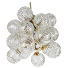 1 of 3 Petite Sputnik Pendant Light Murano Glass Balls by Doria, Germany, 1970s