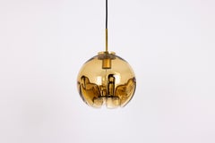 1 of 3 Petite Stunning Glass Pendant light in style of Mazzega, Italy, 1970s