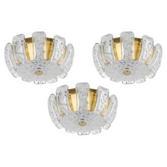 1 of 3 Petite Stunning Murano Glass Flushmount di Doria, Germania, anni '60