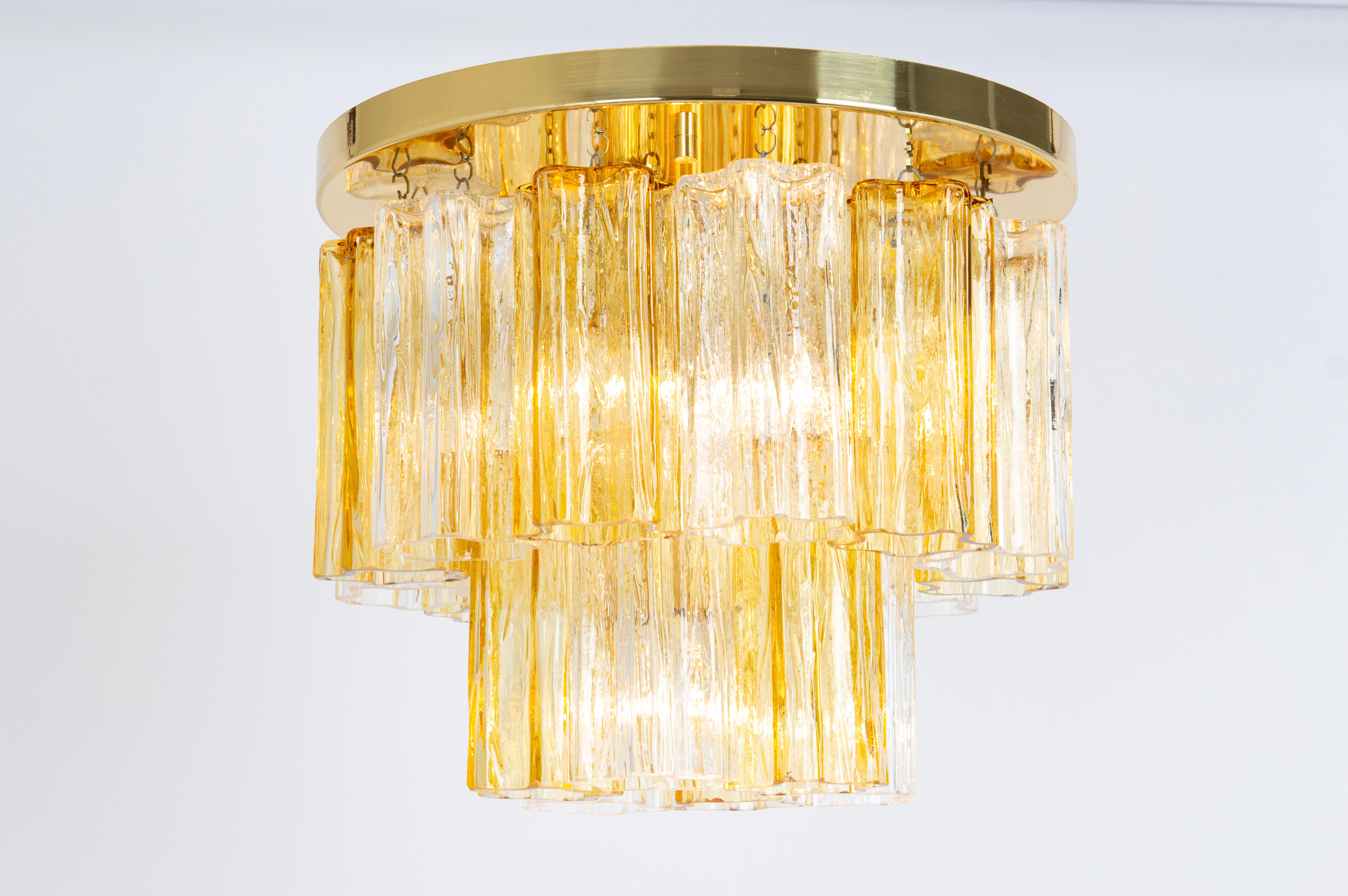 1 von 3 Petite Tronchi Murano Glass Flush mount light Kalmar, Österreich, 1960er Jahre (Österreichisch) im Angebot