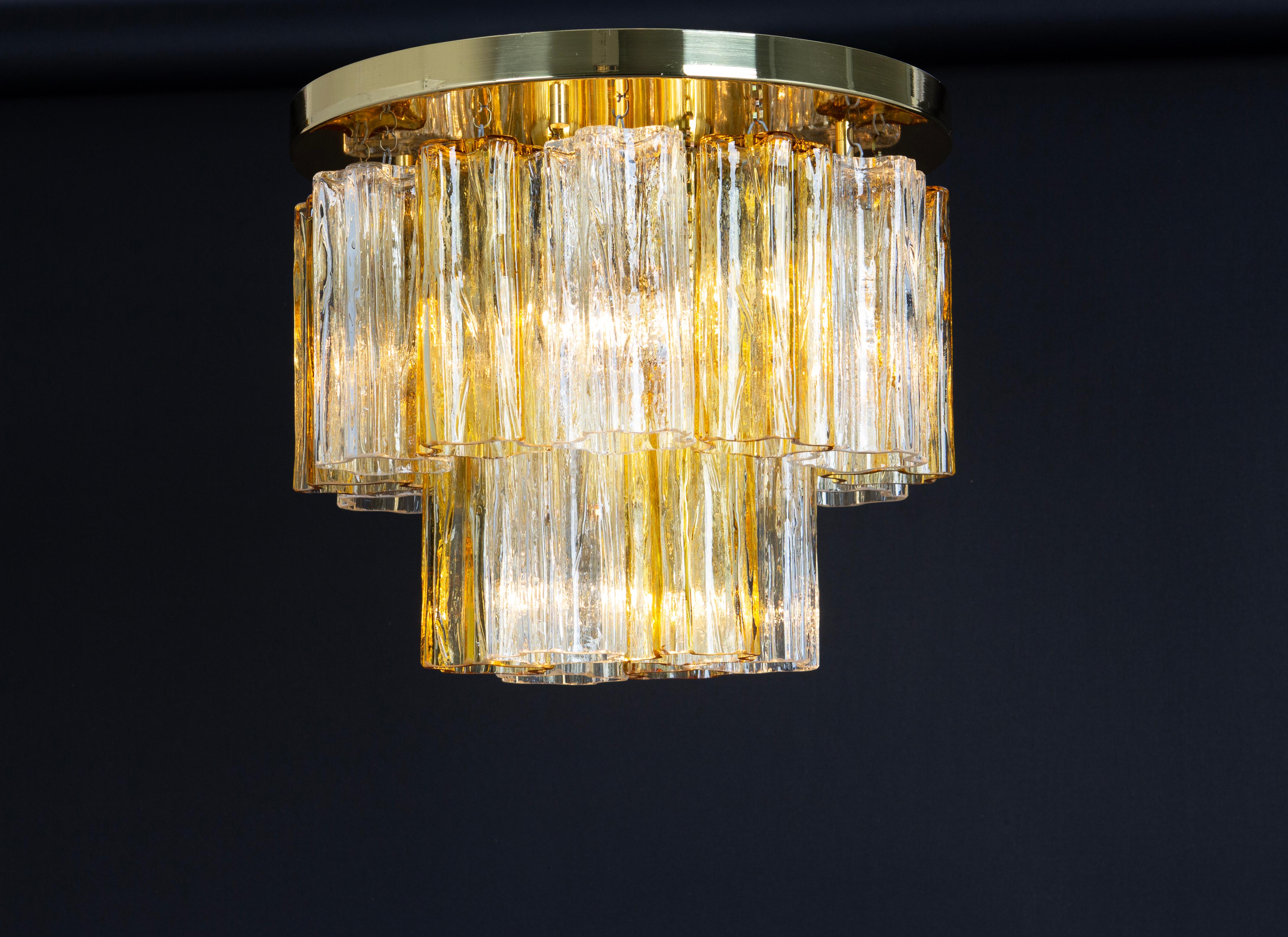 1 von 3 Petite Tronchi Murano Glass Flush mount light Kalmar, Österreich, 1960er Jahre im Angebot 1