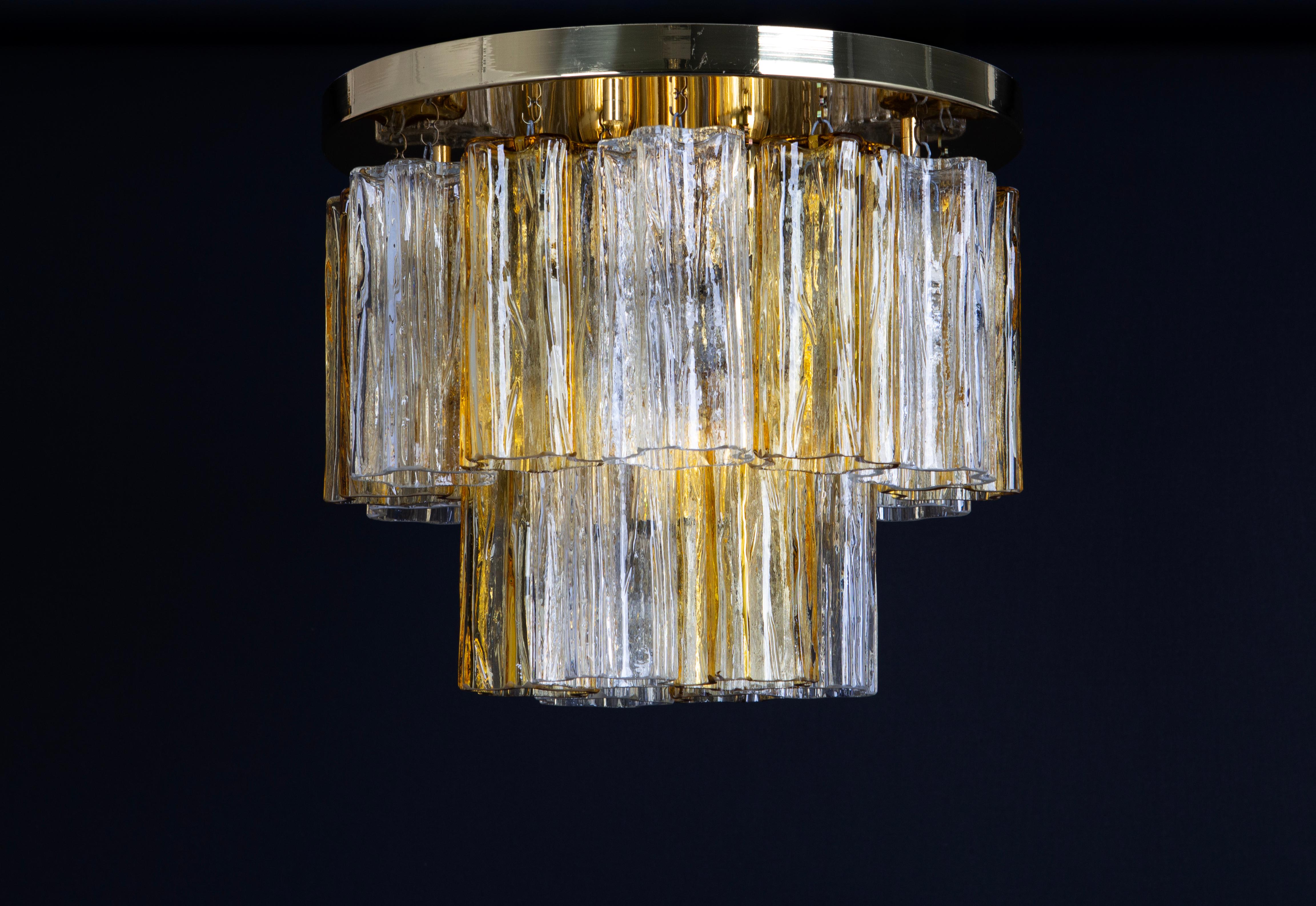 1 von 3 Petite Tronchi Murano Glass Flush mount light Kalmar, Österreich, 1960er Jahre im Angebot 2